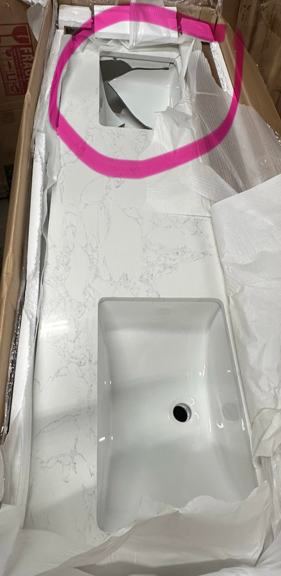 DeerValley 72" Bathroom Vanity with Double Sink, Pre-Assembled Modern Bathroom Cabinet Sink Combo with Backsplash, White (B1065)
