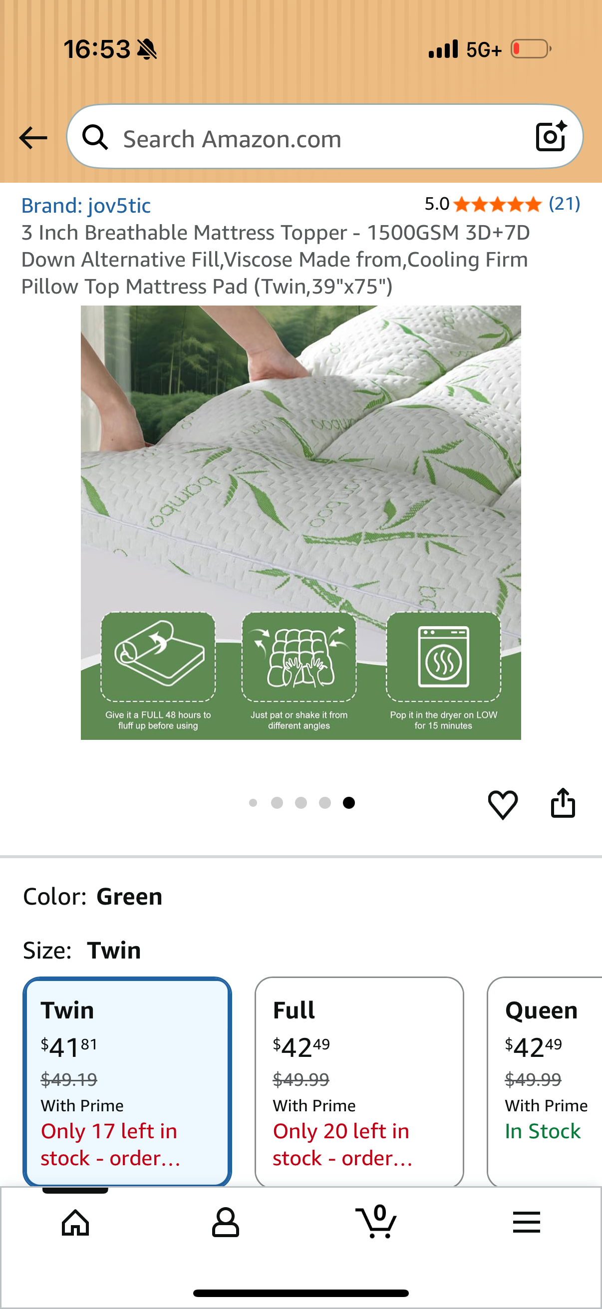 3 Inch Breathable Mattress Topper - 1500GSM 3D+7D Down Alternative Fill,Viscose Made from,Cooling Firm Pillow Top Mattress Pad (Twin,39"x75")