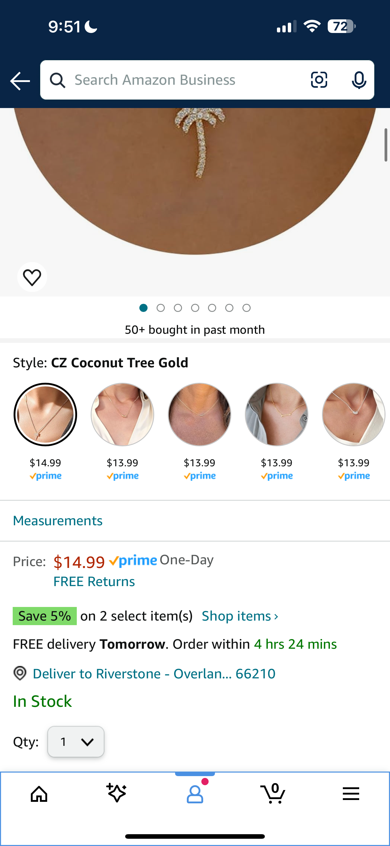 GUOKE Gold Necklace for Women, Infinity Necklace 14K Gold Plated Dainty Palm Tree Pendant Necklace Simple Jewelry Necklaces for Women