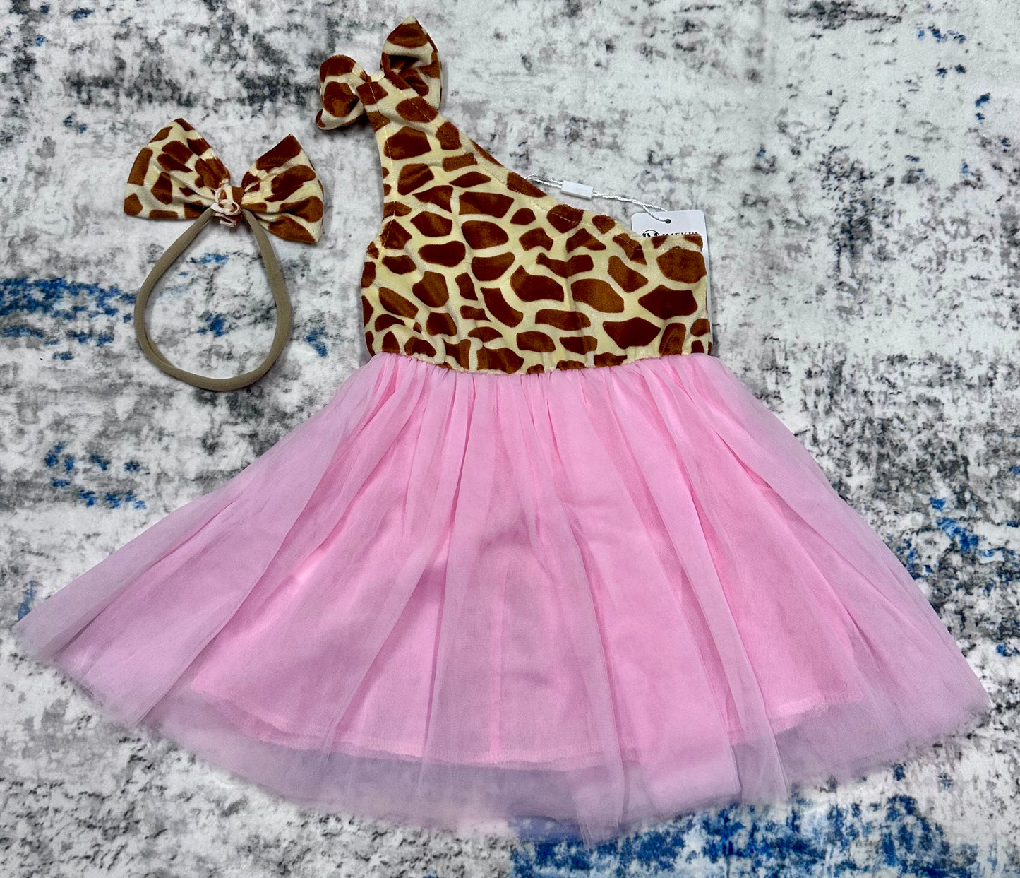 Giraffe Print Tutu Dress with Matching Headband (SIZE 2-3T)