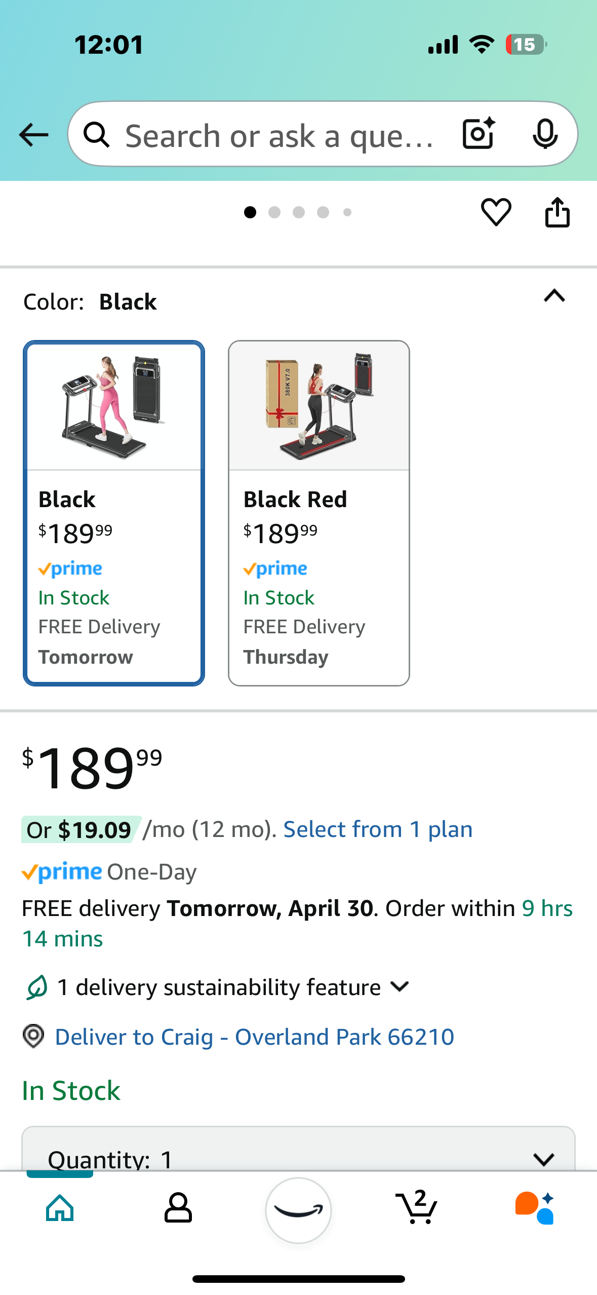 New - Treadmill/Walking Pad With Handle Foldable (W384)