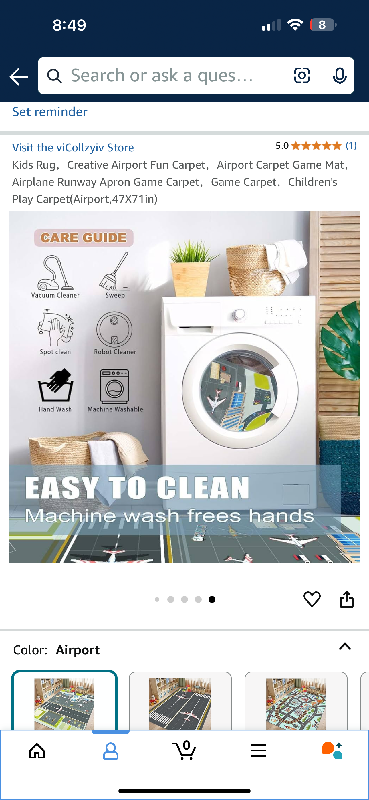 Kids Rug,Creative Airport Fun Carpet,Airport Carpet Game Mat,Airplane Runway Apron Game Carpet,Game Carpet,Children's Play Carpet(Airport,47X71in)