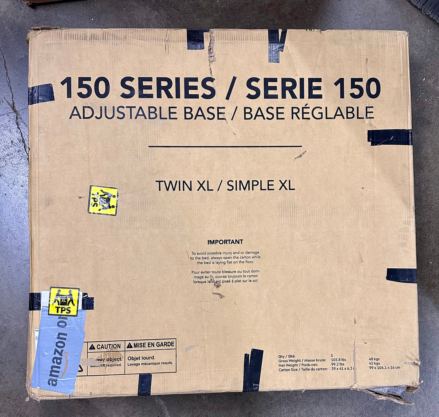 Lucid L150 Adjustable Base - Bed Frame with Head and Foot Incline - Wireless Remote Control - Premium Quiet Motor, Twin XL size, Charcoal (B1231)