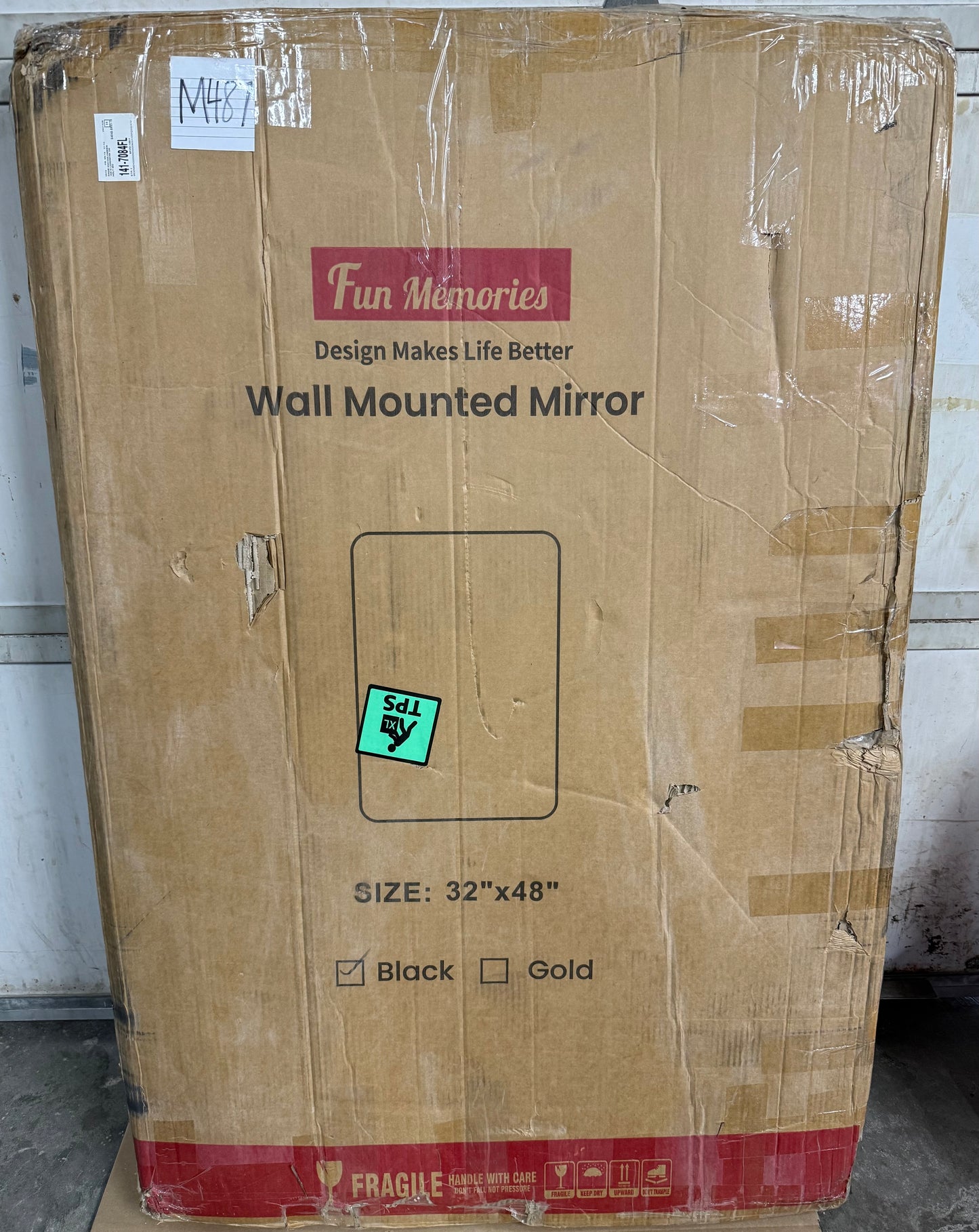 48×30 Black Bathroom Mirror, Rectangular Bathroom Vanity Mirror for Wall with Rounded Corners & Aluminum Alloy Frame, Tempered-Glass, Modern, Farmhouse, Horizontal/Vertical, Entryway, Bedroom (M487)