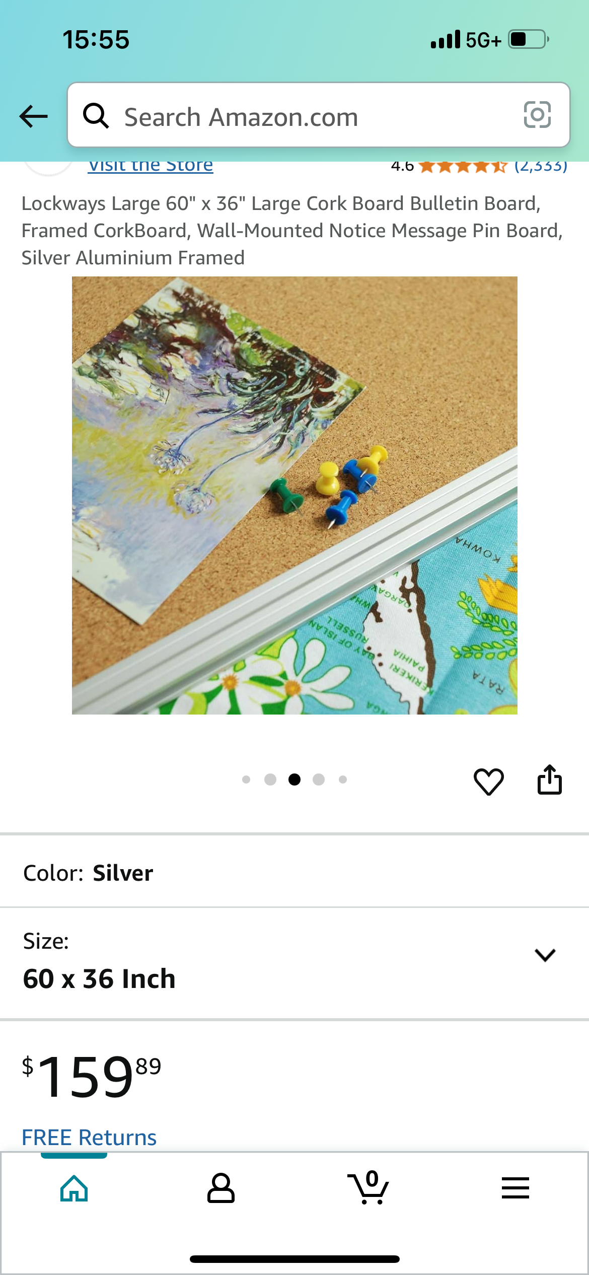 Cork Bulletin Board 60”x35” (O407)