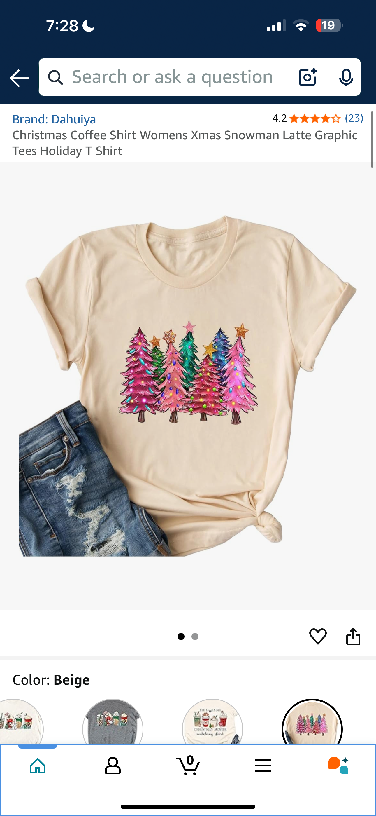 Christmas Coffee Shirt Womens Xmas Snowman Latte Graphic Tees Holiday T Shirt (Size Large)