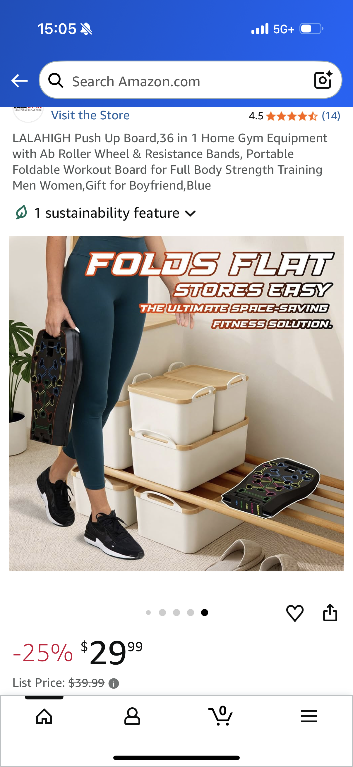 Push Up Board,36 in 1 Home Gym Equipment with Ab Roller Wheel & Resistance Bands, Portable Foldable Workout Board for Full Body Strength Training Men Women
