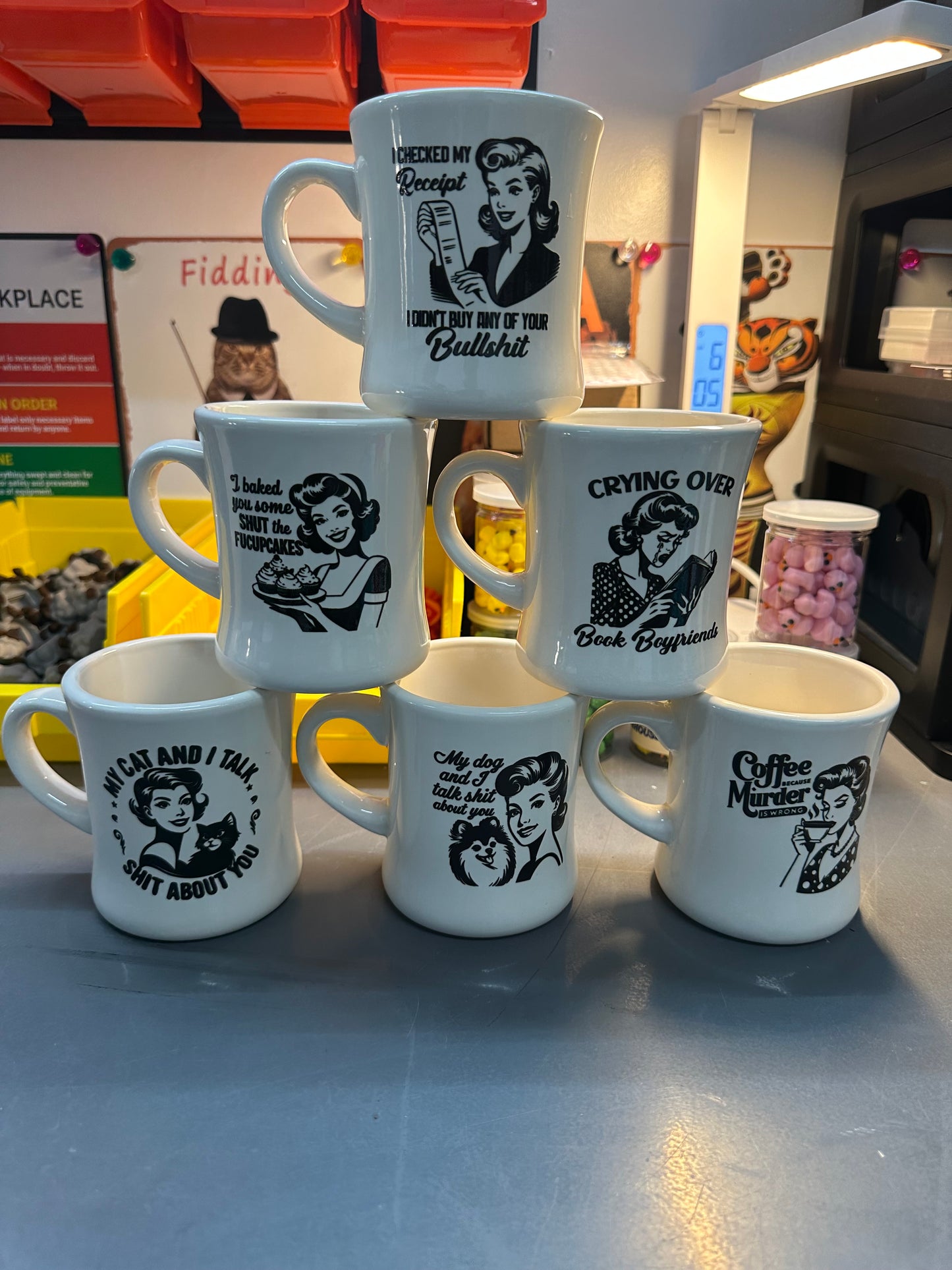 Snarky Ceramic Diner Mugs