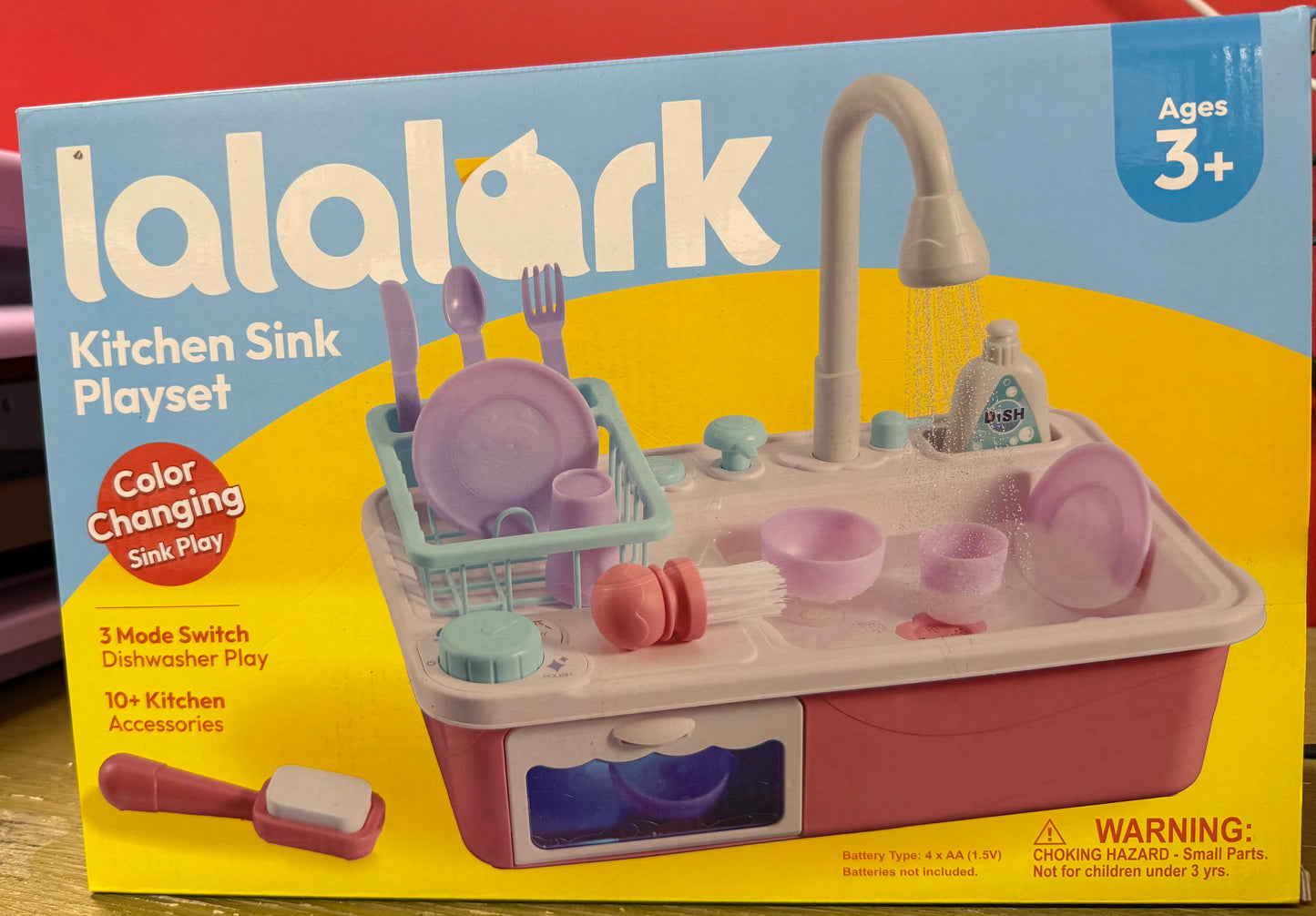 Play Sink with Running Water, Toddler Sink with Electric Dishwasher, Chopping Sounds and Automatic Water Cycle System, Water Table for Toddlers 1-3 Easter Birthday Gift