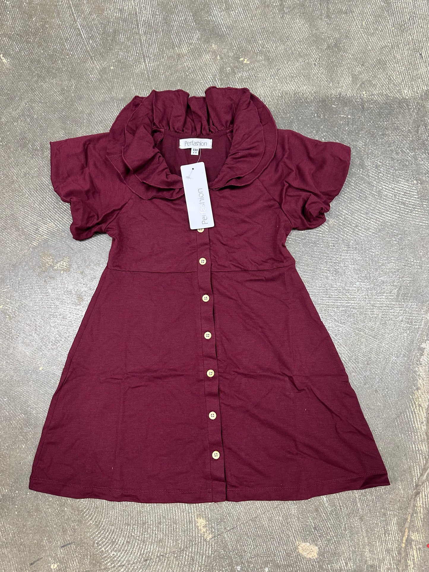 Girls Puff Sleeve Dress (Size 6/7)