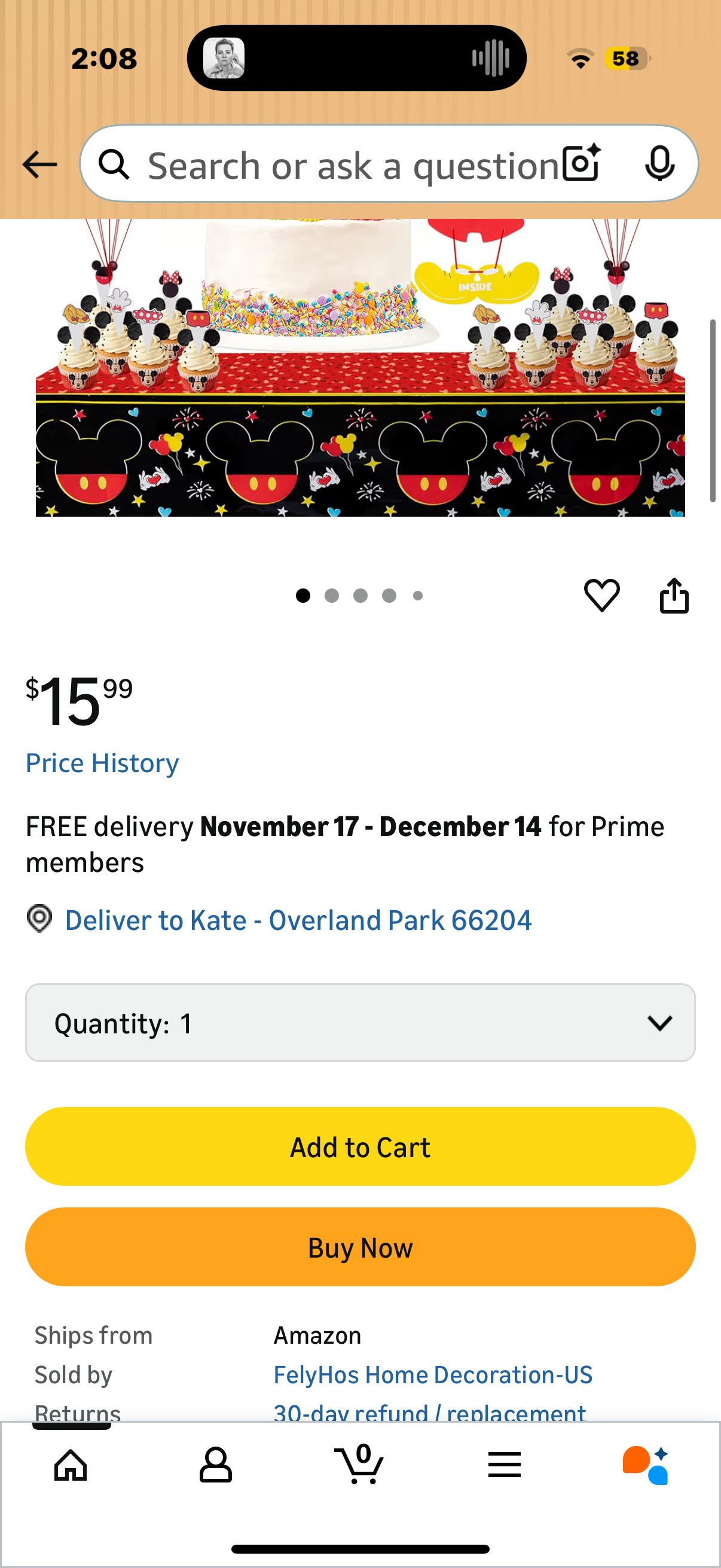 Cute Mouse Birthday Party Decoration Kit 48 Pcs All-in-One Set with Plastic Tablecloth, Cardboard Banner, Cake Topper, Foil and Latex Balloons for Kids Home Backyard