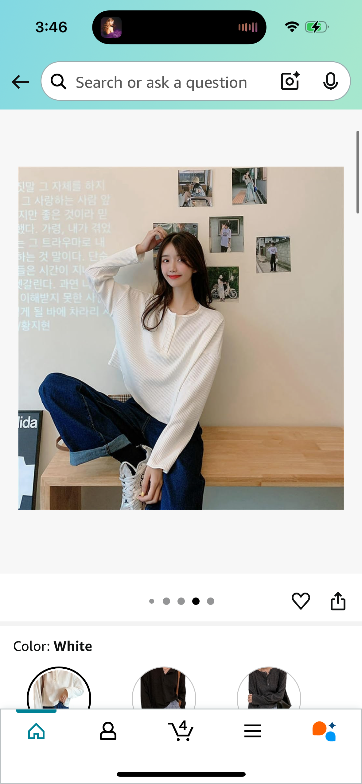 Long Sleeve T-Shirt, Women's Elegant Simple Button Top (Size X-Small)
