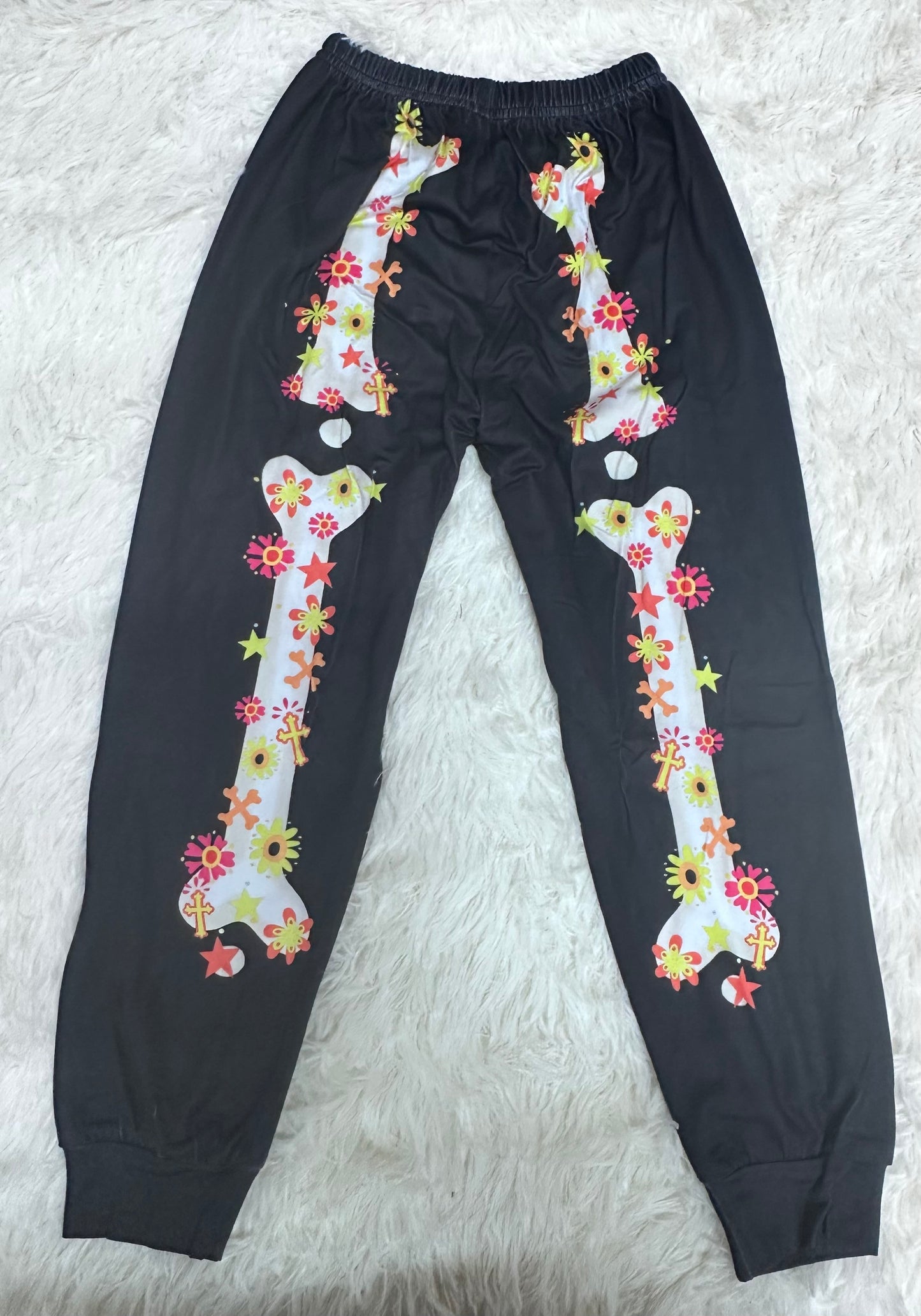 LQSZ Girl's Pajamas, Skeleton Patterned Sleepwear (Size 5-6YR)