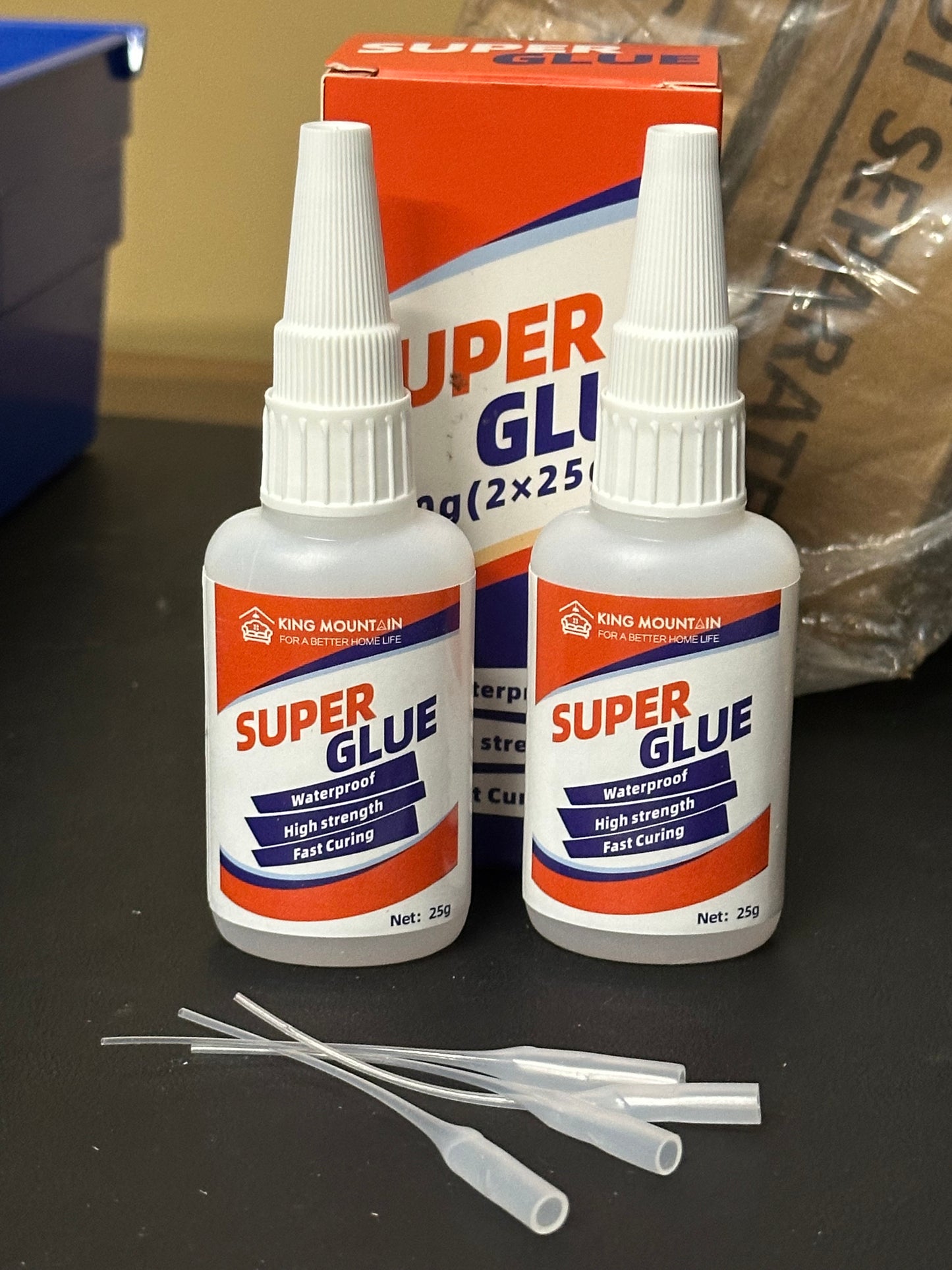 Large Super Glue, 2-Pack With Droppers