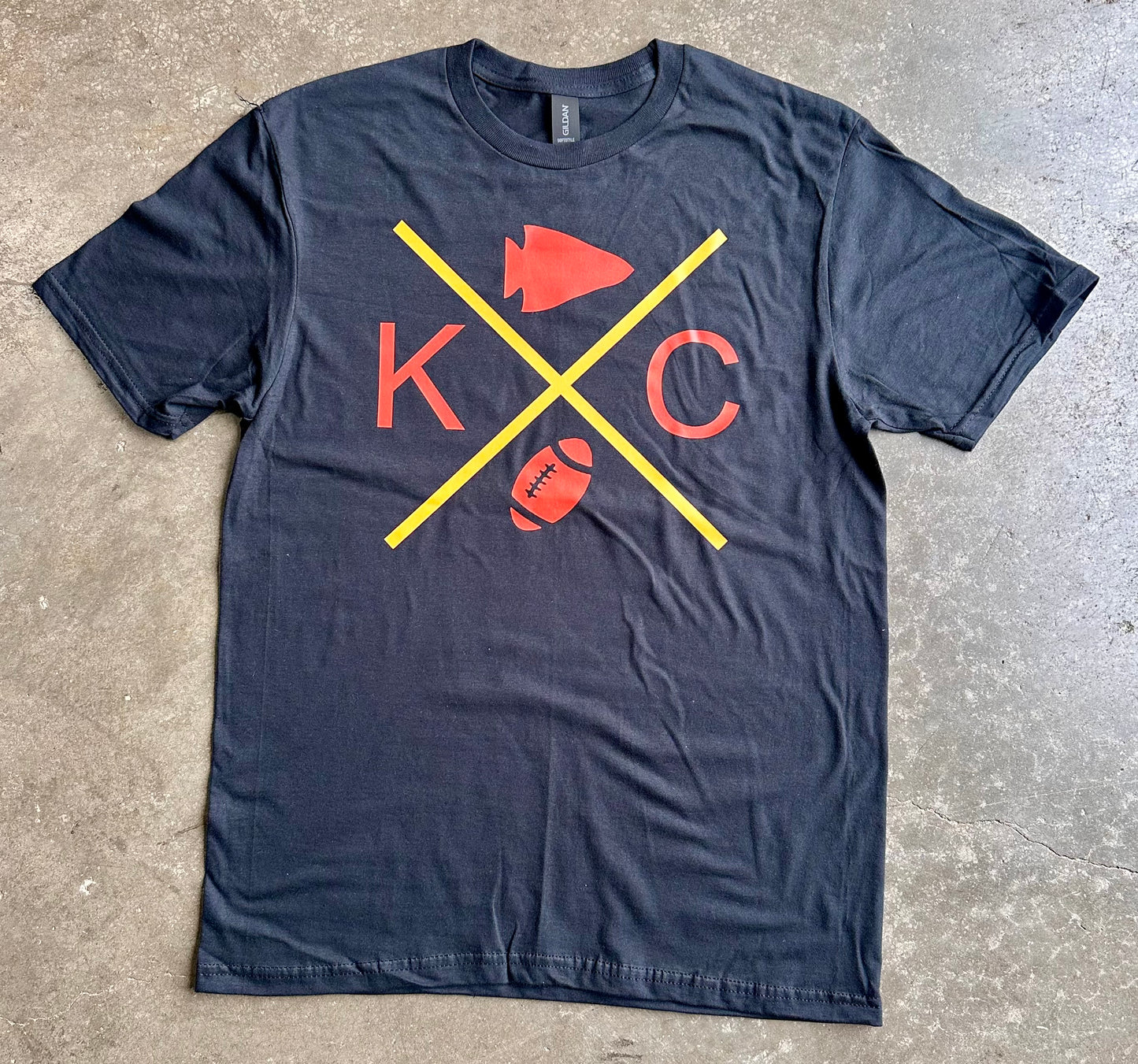 KC Arrowhead Football - Kansas City Super Soft T-Shirt (Black)