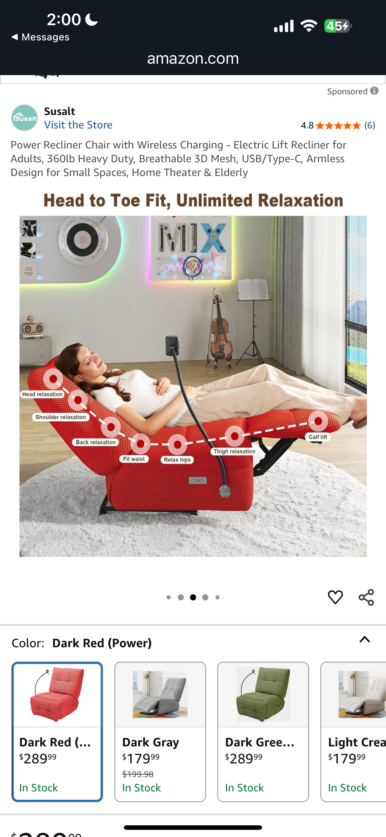 Power Recliner Chair with Wireless Charging - Electric Lift Recliner for Adults, 360lb Heavy Duty, Breathable 3D Mesh, USB/Type-C, Armless Design for Small Spaces