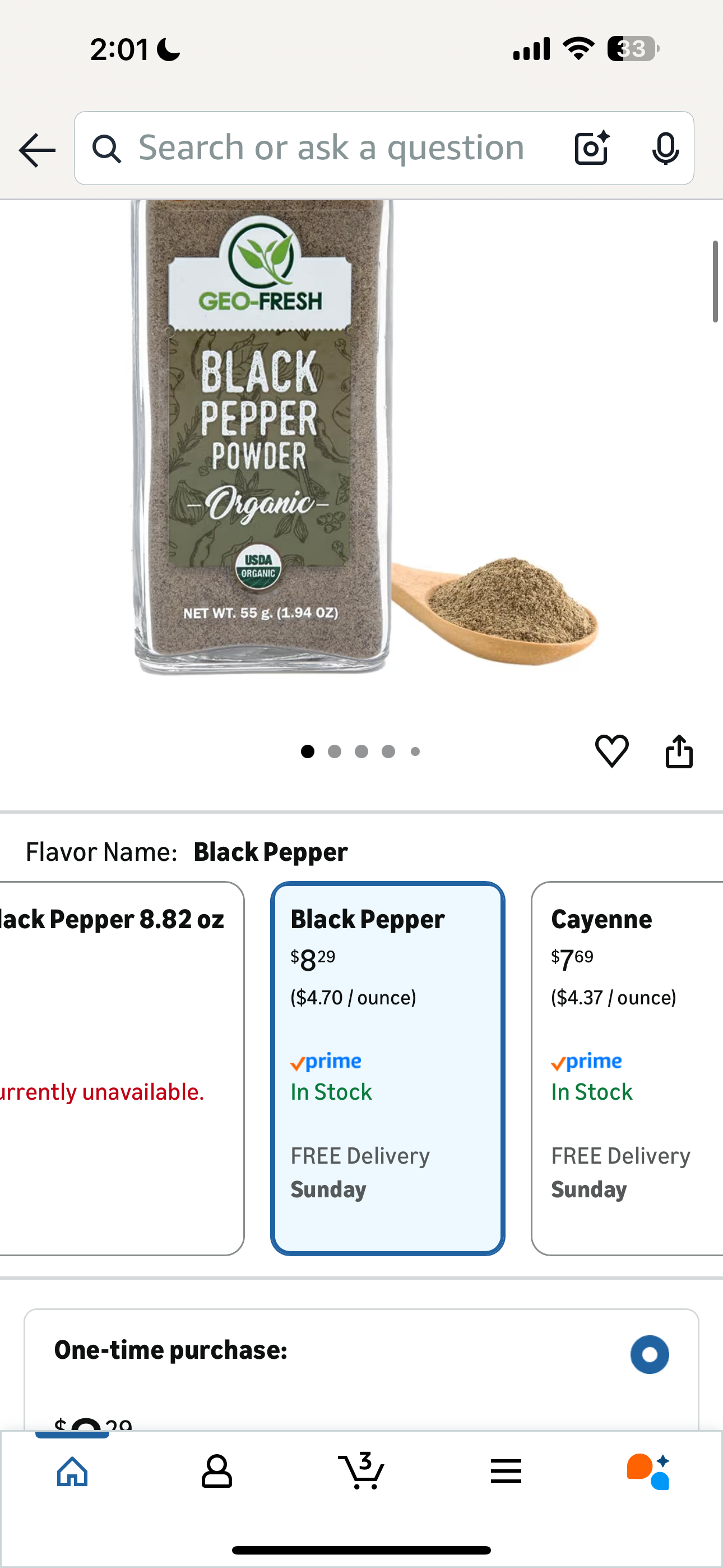 Geo-Fresh Organic Black Pepper Powder – 1.94 oz Glass Jar – Black Pepper Ground – USDA Certified – Non-GMO, Kosher, Gluten-Free – Premium Quality and Organic for Cooking & Seasoning
