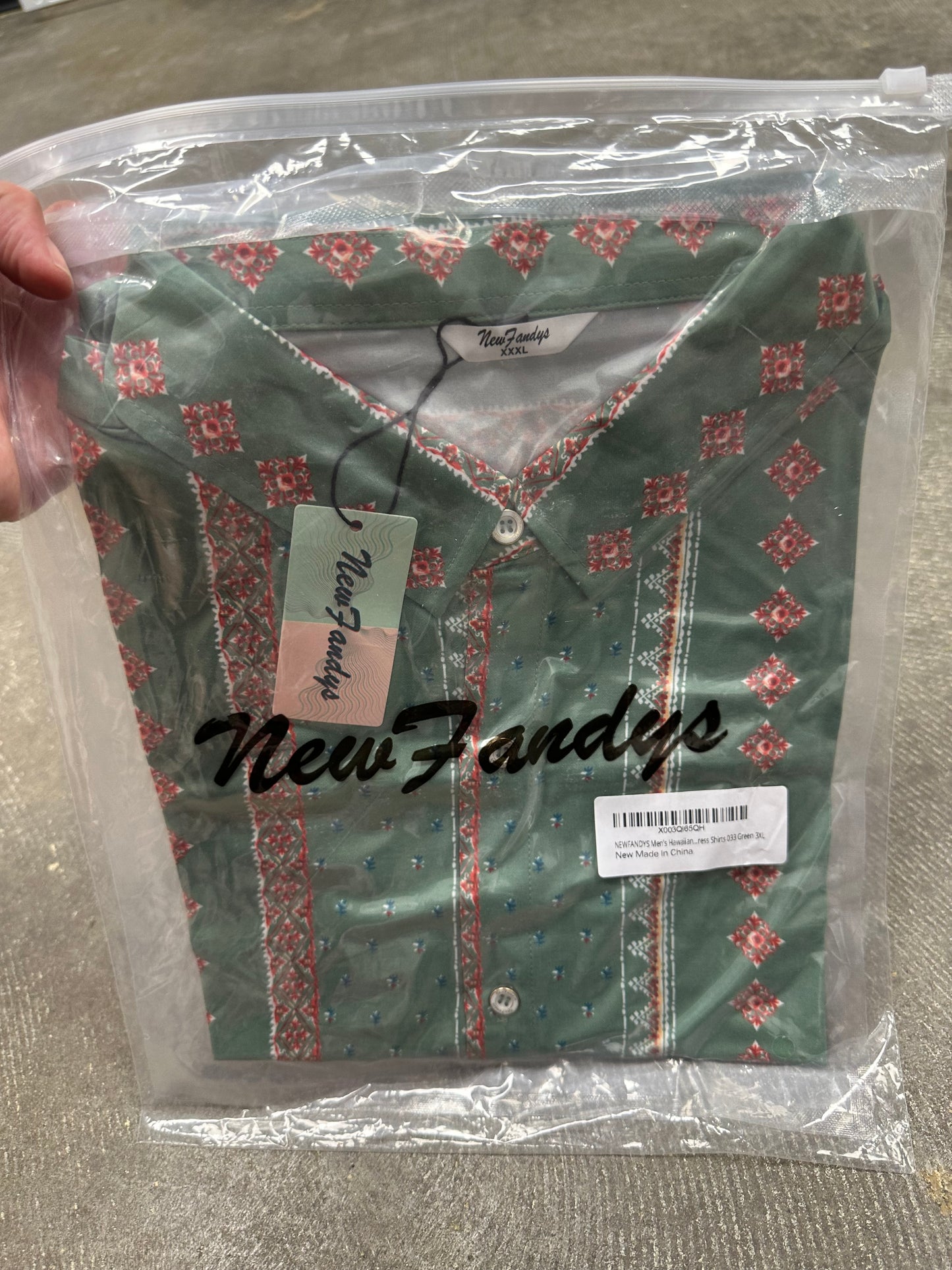 Mens Green Short Sleeve Shirt (3XL)