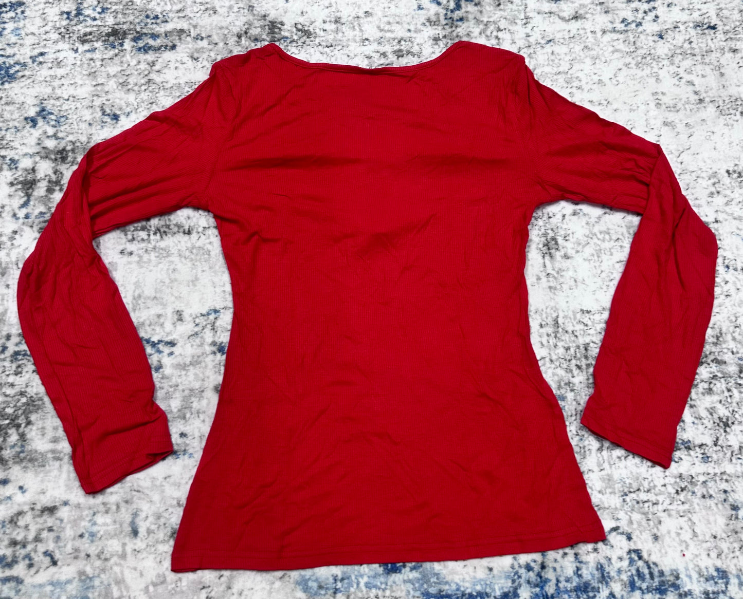 Women's Ribbed Long Sleeve Shirt, Button And Zipper Accents (Size Medium)