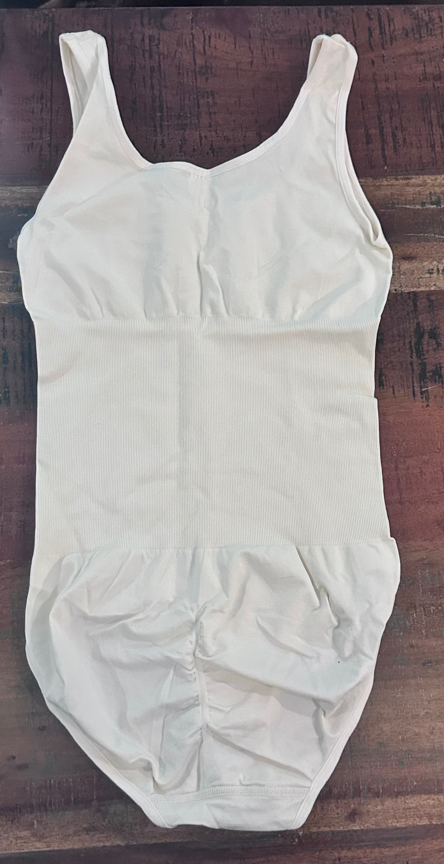 Women's Beige Tank Top Shape Wear Snap Body Suit (Size 3XL/4XL)