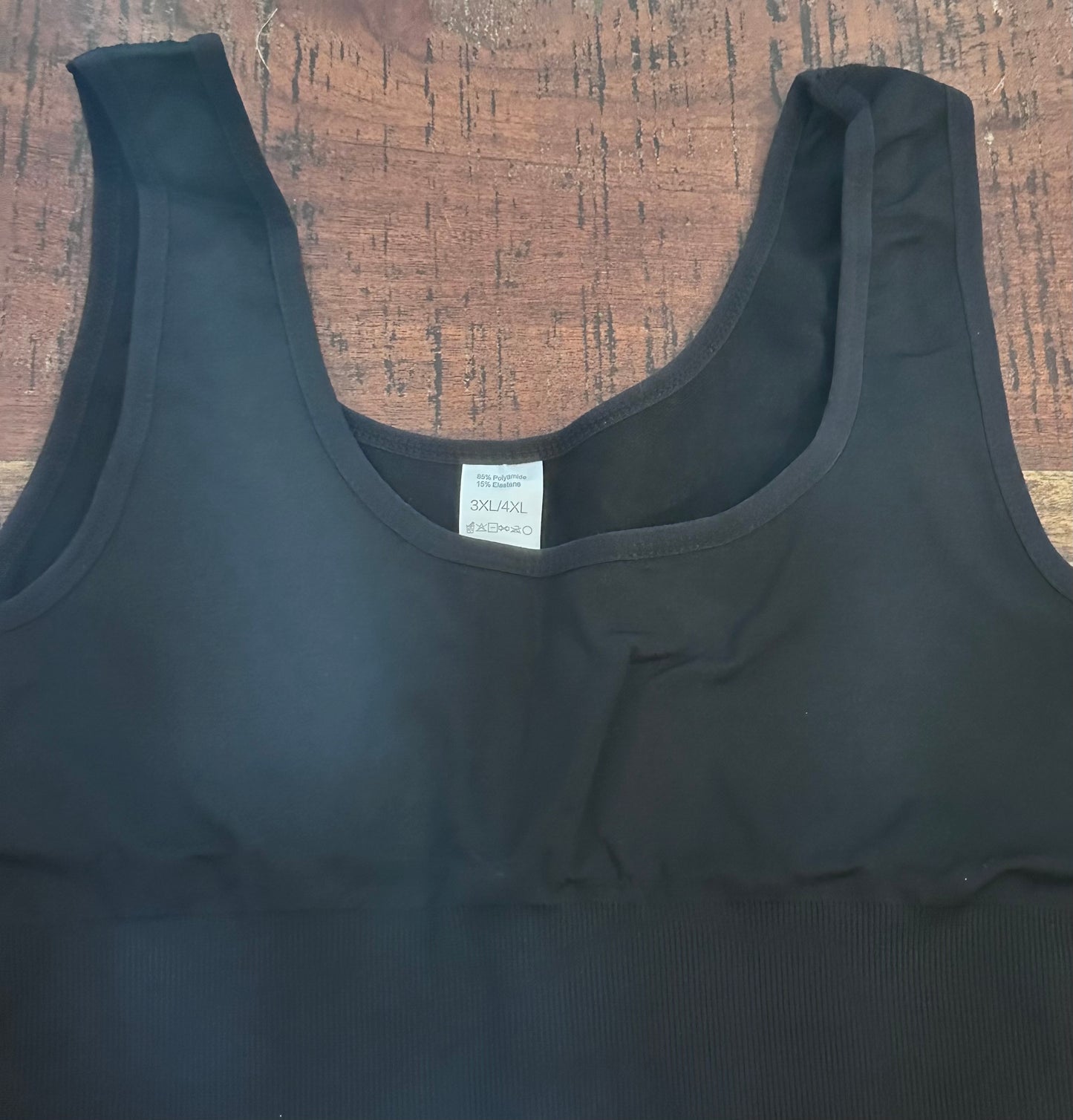 Women's Black Tank Top Shape Wear Snap Body Suit (Size 3XL/4XL)