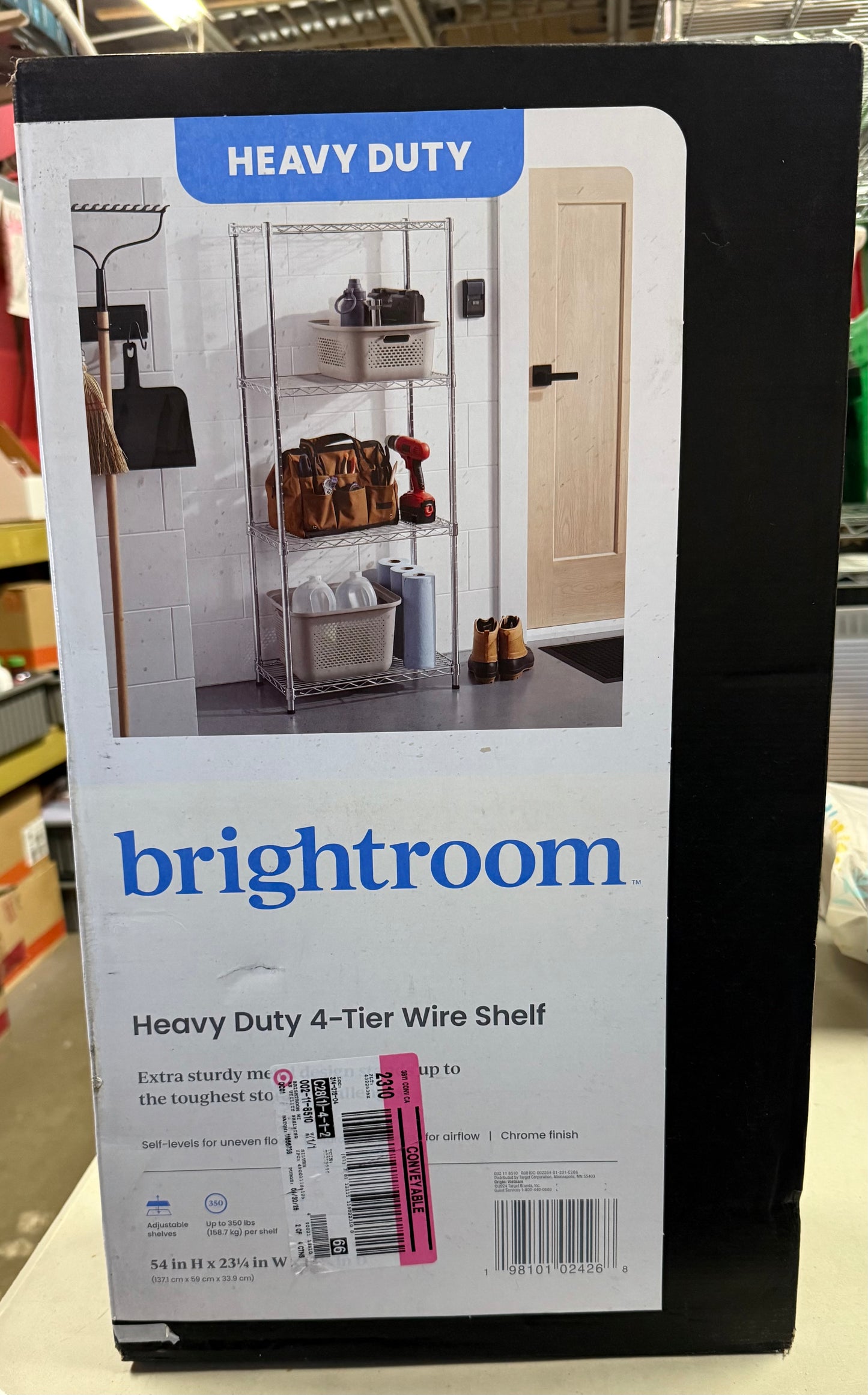 4 Tier Wire Shelving Chrome - Brightroom