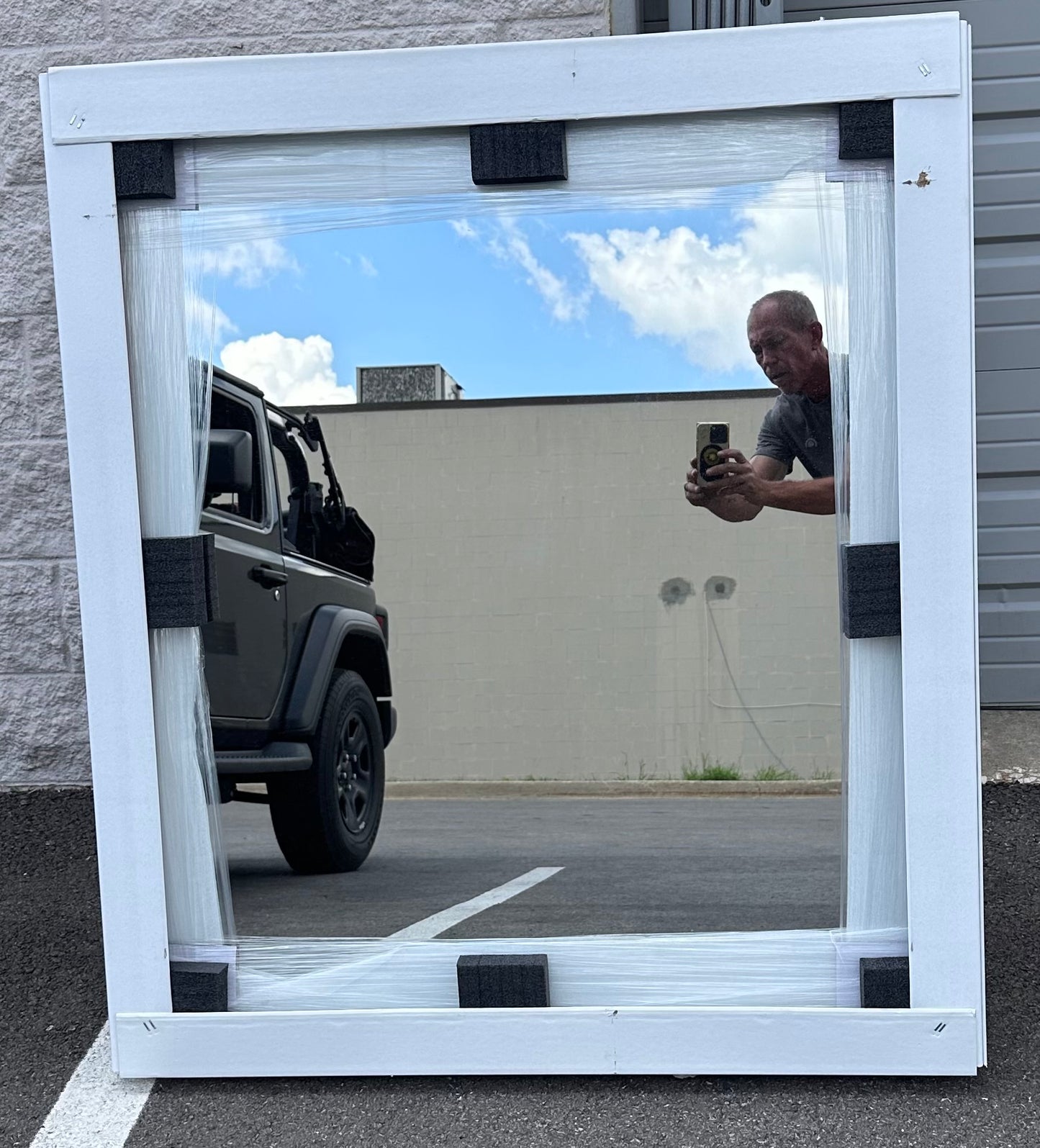 Mirror Gold Metal Framed Mirror, 36x 42”, Metal Frame, True Reflections Glass, Gold Finish, Stanton Design, Hangs Horizontally or Vertically, Made in USA (M379)