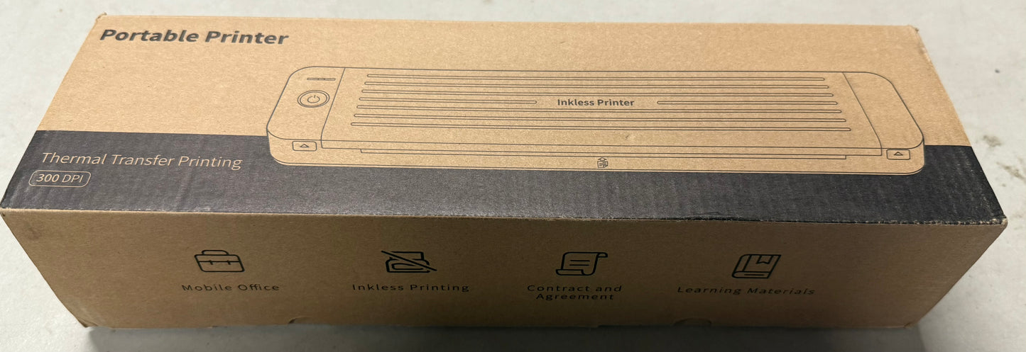 Portable Wireless P831 Printer, Inkless Thermal Transfer, Letter/A4 Plain Paper