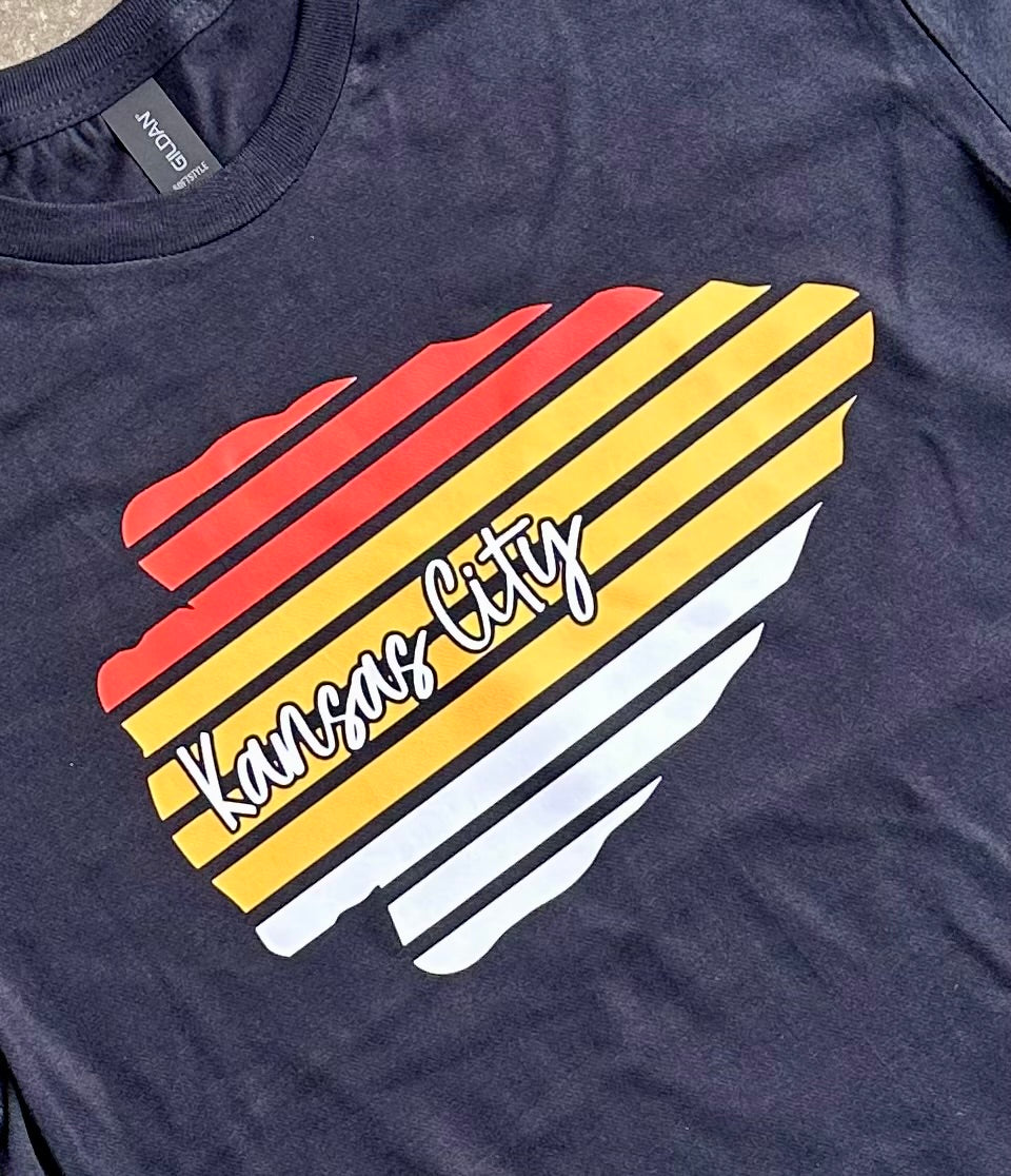 Tri Color KC Arrowhead - Kansas City Super Soft T-Shirt (Black)