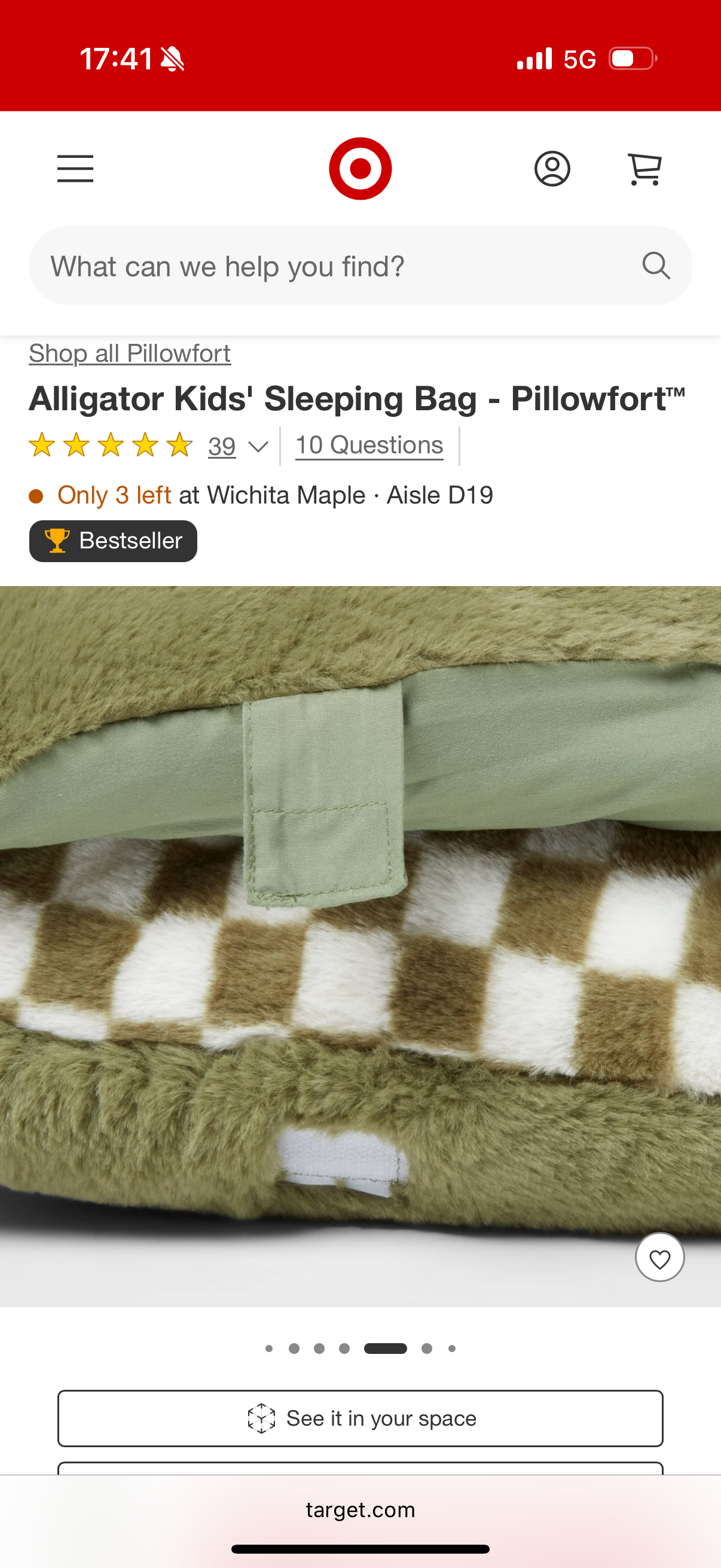 Alligator Kids' Sleeping Bag - Pillowfort