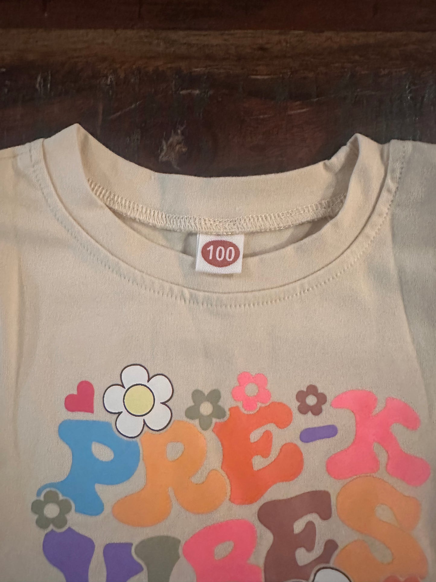 Retro PRESCHOOL Vibes Back To School Shirt For Kids (Size 3T)