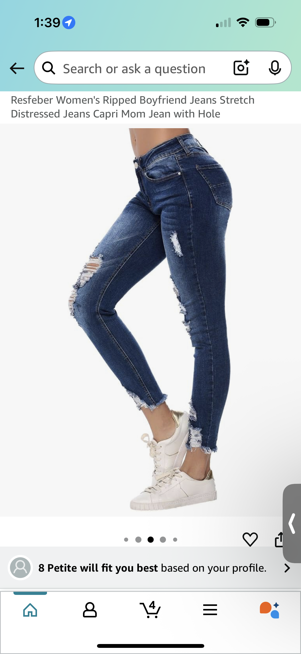 Resfeber Women's Ripped Boyfriend Distressed Jeans (Size 2)