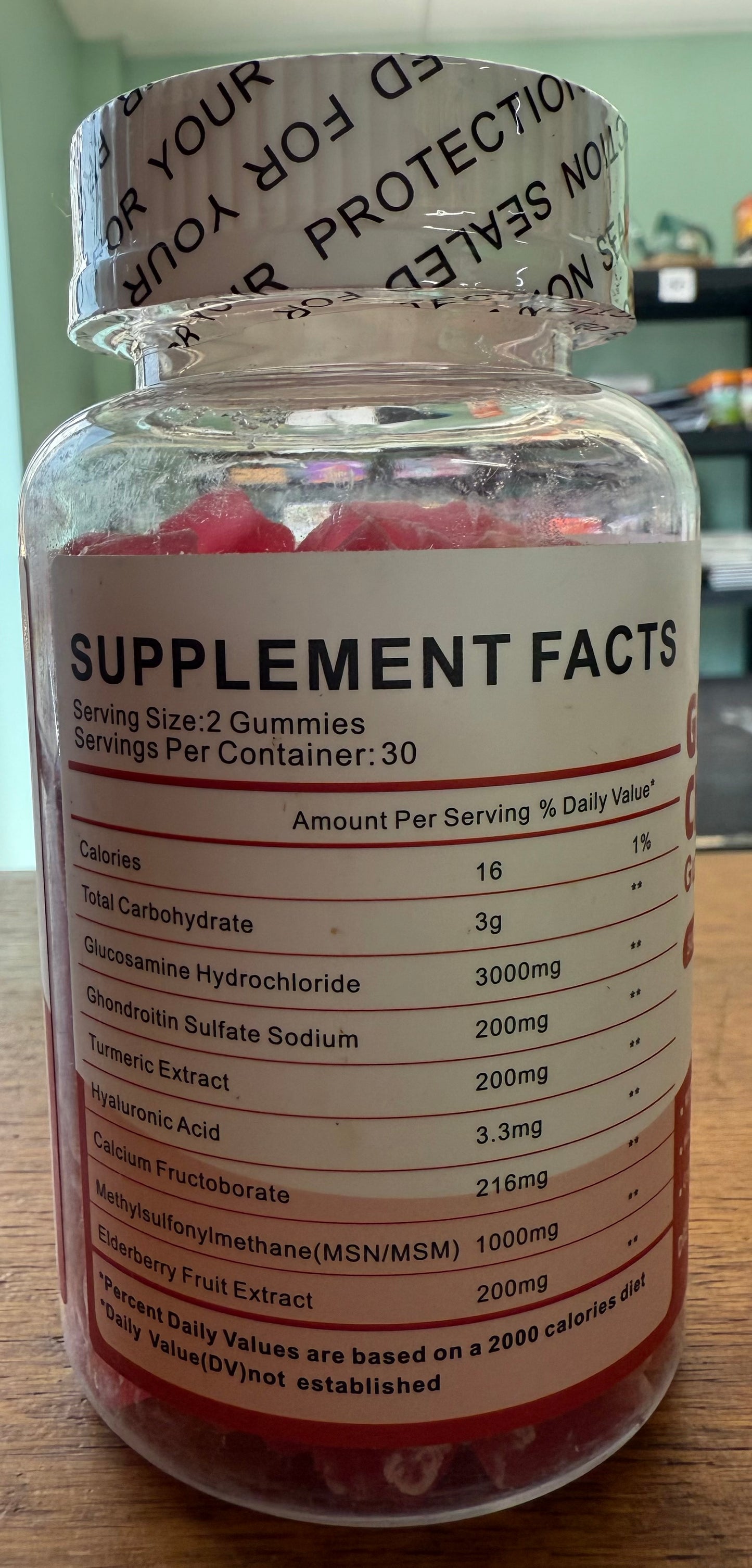 Glucosamine Chondroitin Gummies with MSM & Elderberry Extra Strength 3000MG - Joint Support, Antioxidant Immune Support Supplement for Adults, Men & Women - 60 Raspberry Gummies BB: 10/2026