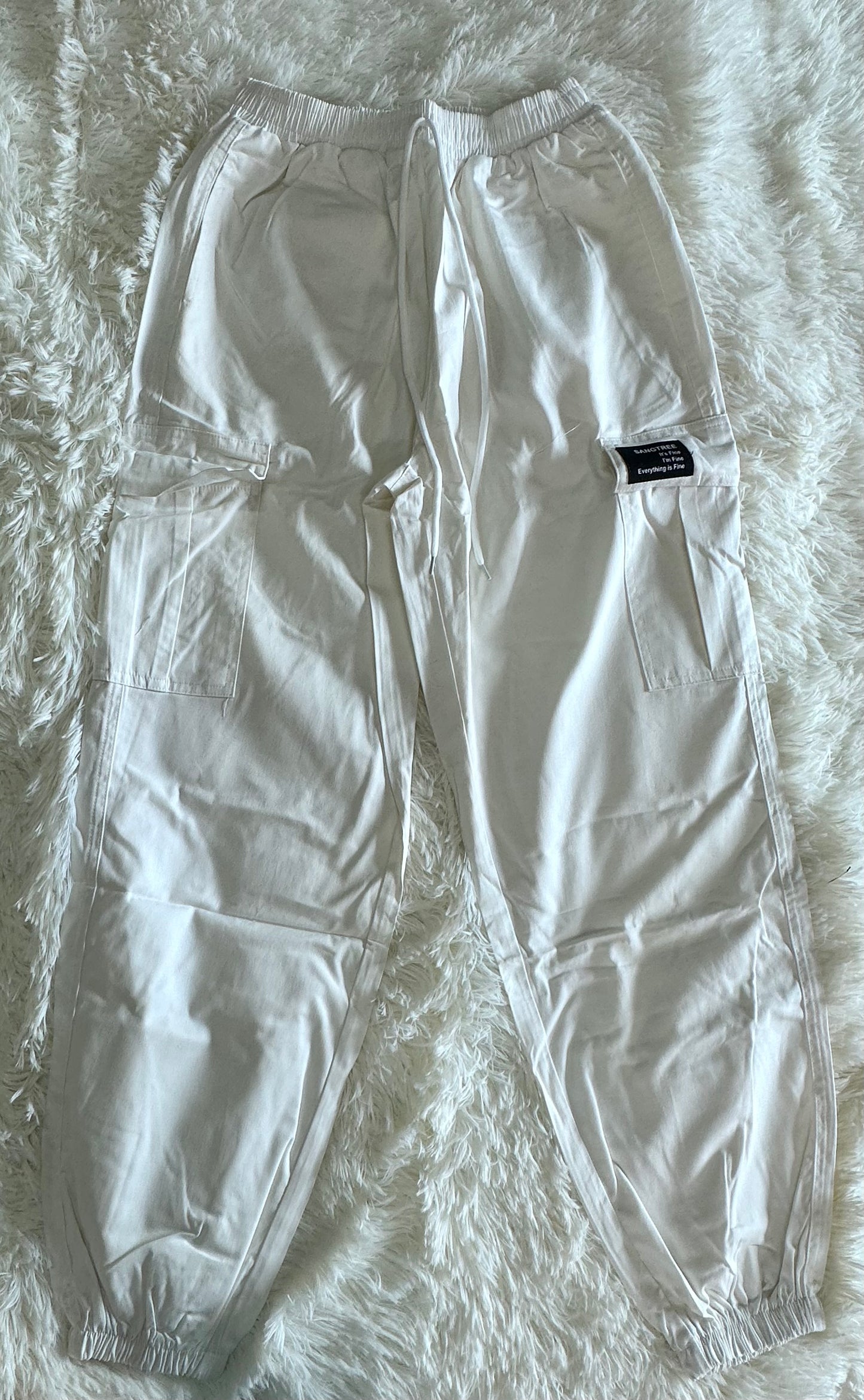 SANGTREE Girl's 2 Piece Outfit, T-Shirt and Drawstring Cargo Jogger Pants (Size 170/girls 13-14)