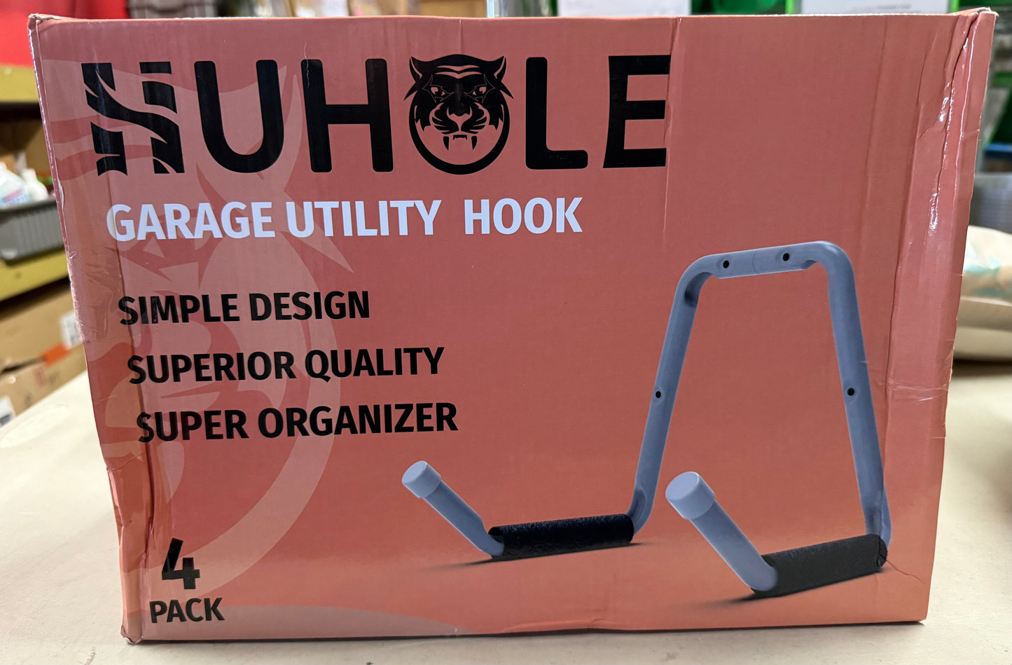 Garage Jumbo Utility Hanger, U Shape Tool Bracket for Garage Wall, Protective Foam & Cap, Rust-Resistant, Scratch-Proof for Homeowners, DIY Enthusiasts, Contractors