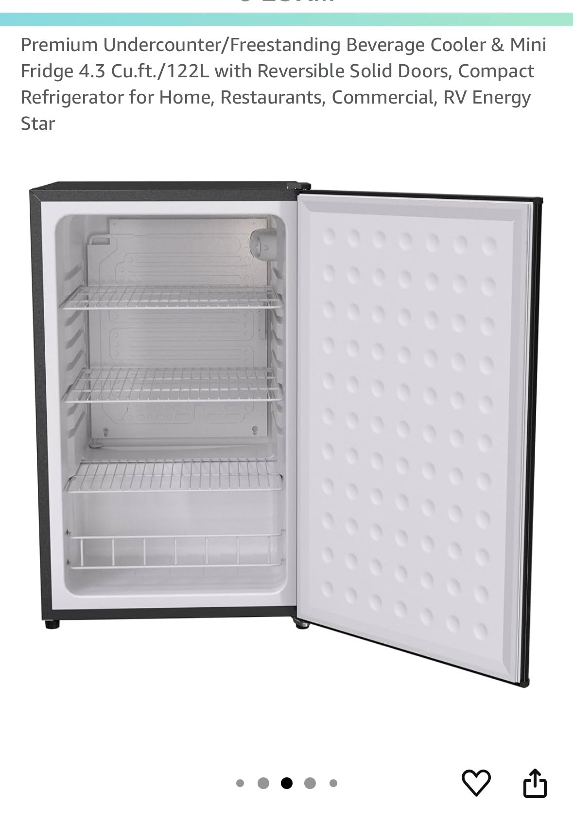 Premium Undercounter/Freestanding Beverage Cooler & Mini Fridge, 4.3 Cu.ft./122L with Reversible Solid Doors, Compact Refrigerator for Home, Restaurants, Commercial (R682)