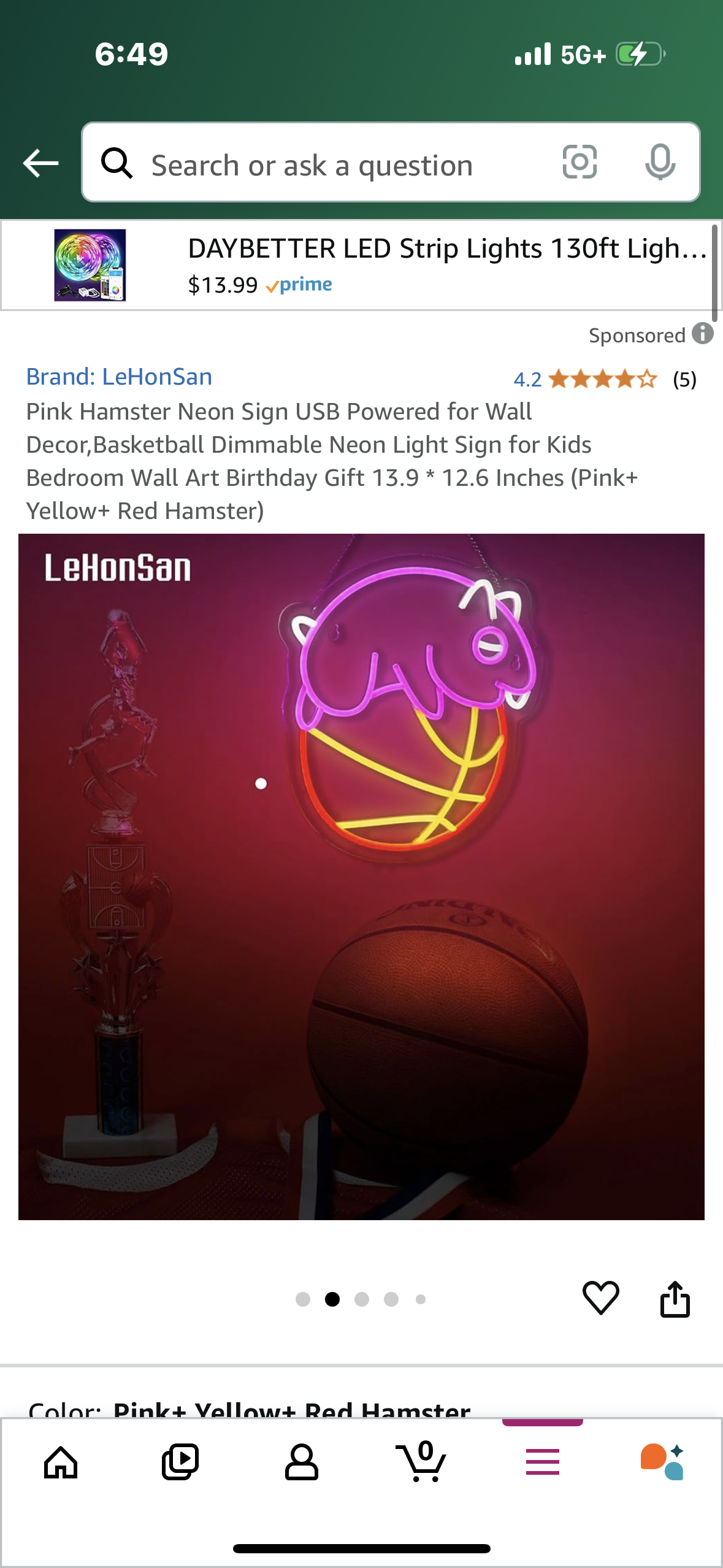 Pink Hamster Neon Sign USB Powered for Wall Decor,Basketball Dimmable Neon Light Sign for Kids Bedroom Wall Art Birthday Gift 13.9 * 12.6 Inches (Pink+ Yellow+ Red Hamster)