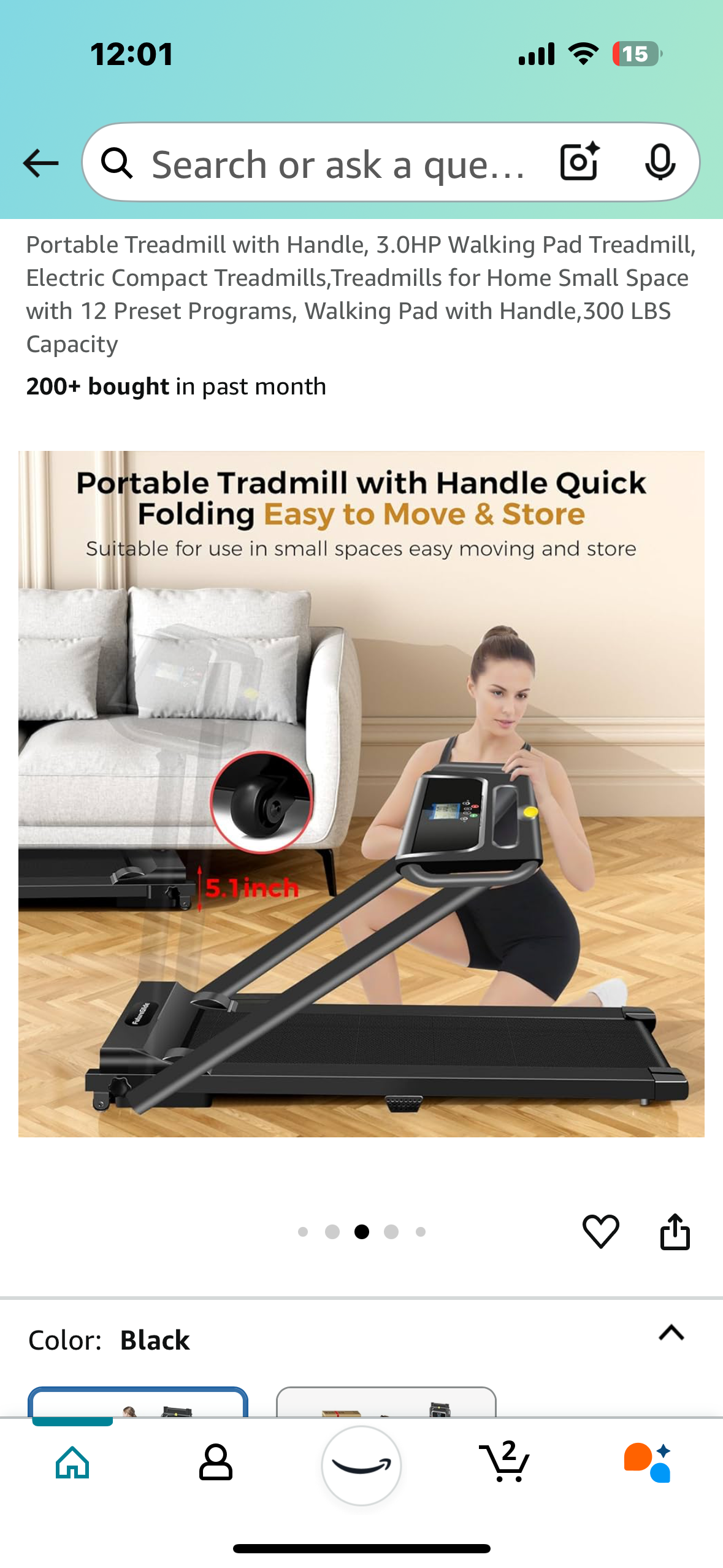 New - Treadmill/Walking Pad With Handle Foldable (W384)