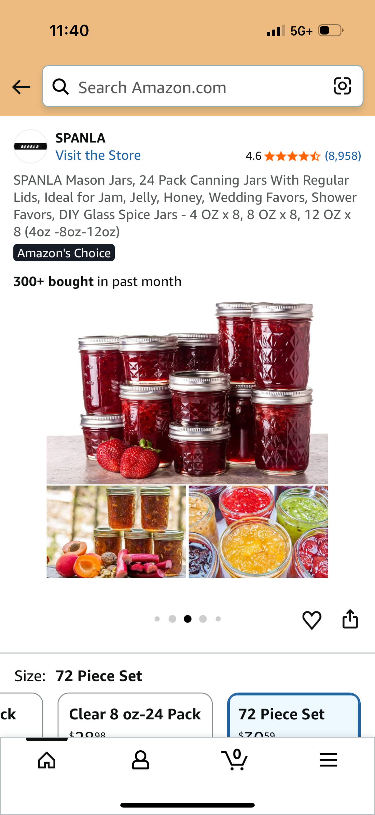 Mason Jars, 24 Pack Canning Jars With Regular Lids, Ideal for Jam, Jelly, Honey, Wedding Favors, Shower Favors, DIY Glass Spice Jars - 4 OZ x 8, 8 OZ x 8, 12 OZ x 8(4oz-80z-12oz)