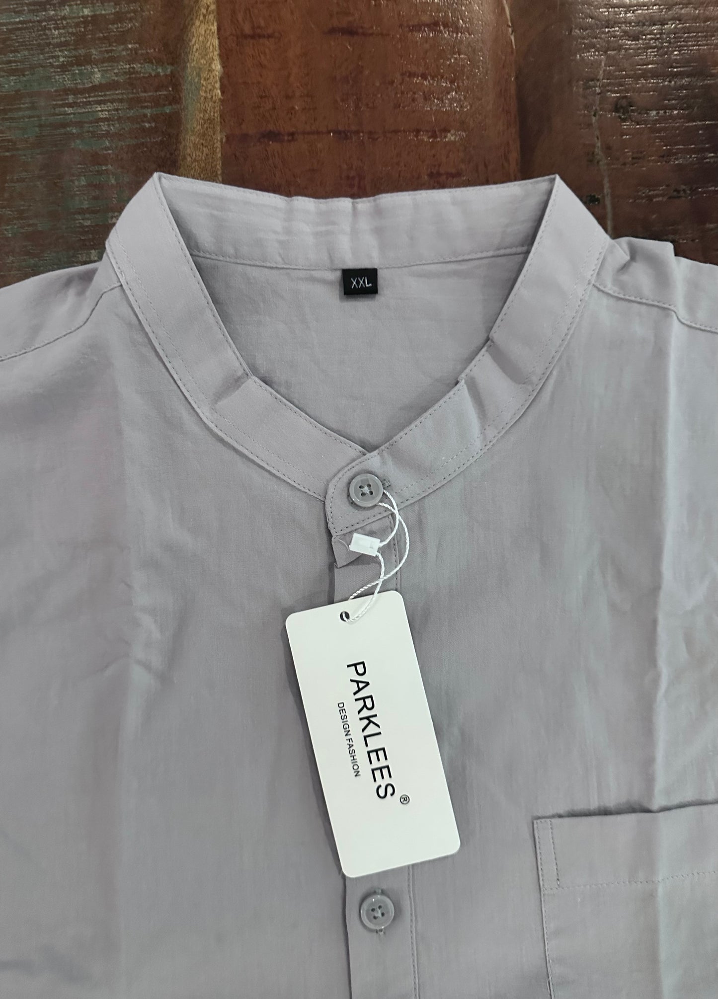 Men's Cotton Slim Fit Shirt, Summer Lightweight Long Sleeve Top (Size XXL)