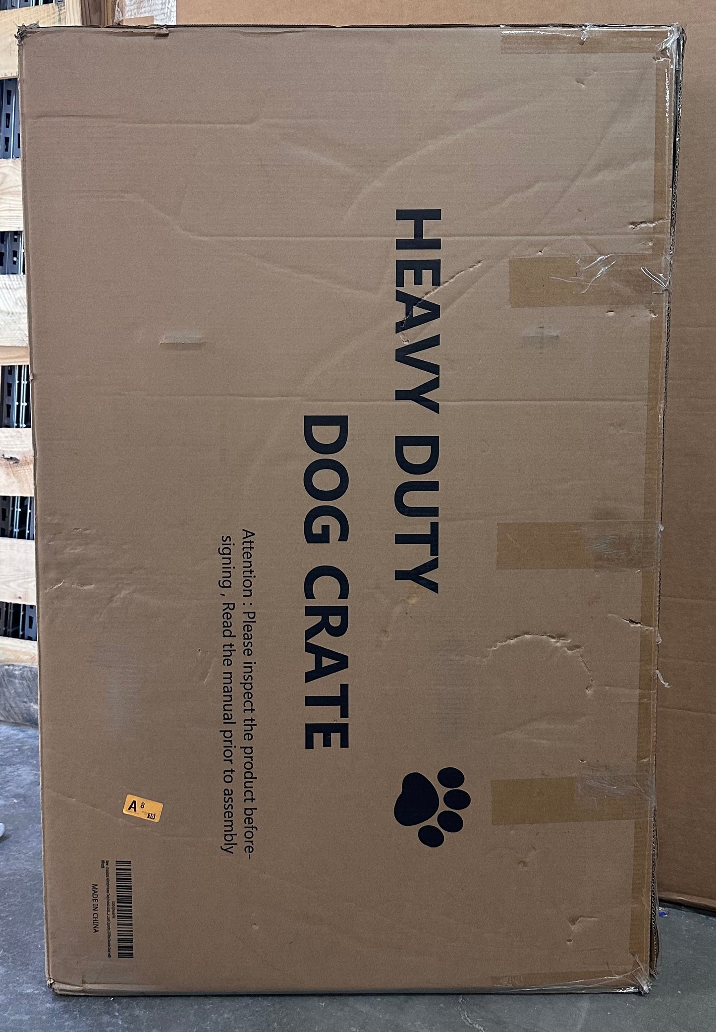 Oranland 48 inch Heavy Duty Indestructible Dog Crate,Reinforced Baseplate for Large Dogs,XL Dog Crate for High Anxiety Dogs/Max Load Capacity 250lbs/Double Door with Wheels (R731)