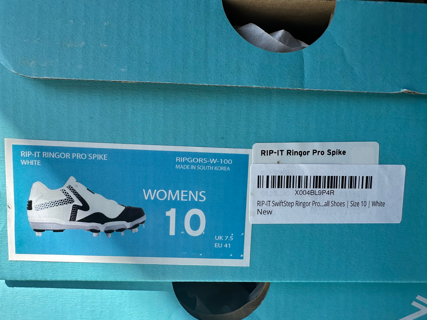 Women's Softball Shoes/Cleats, White (Size 10)
