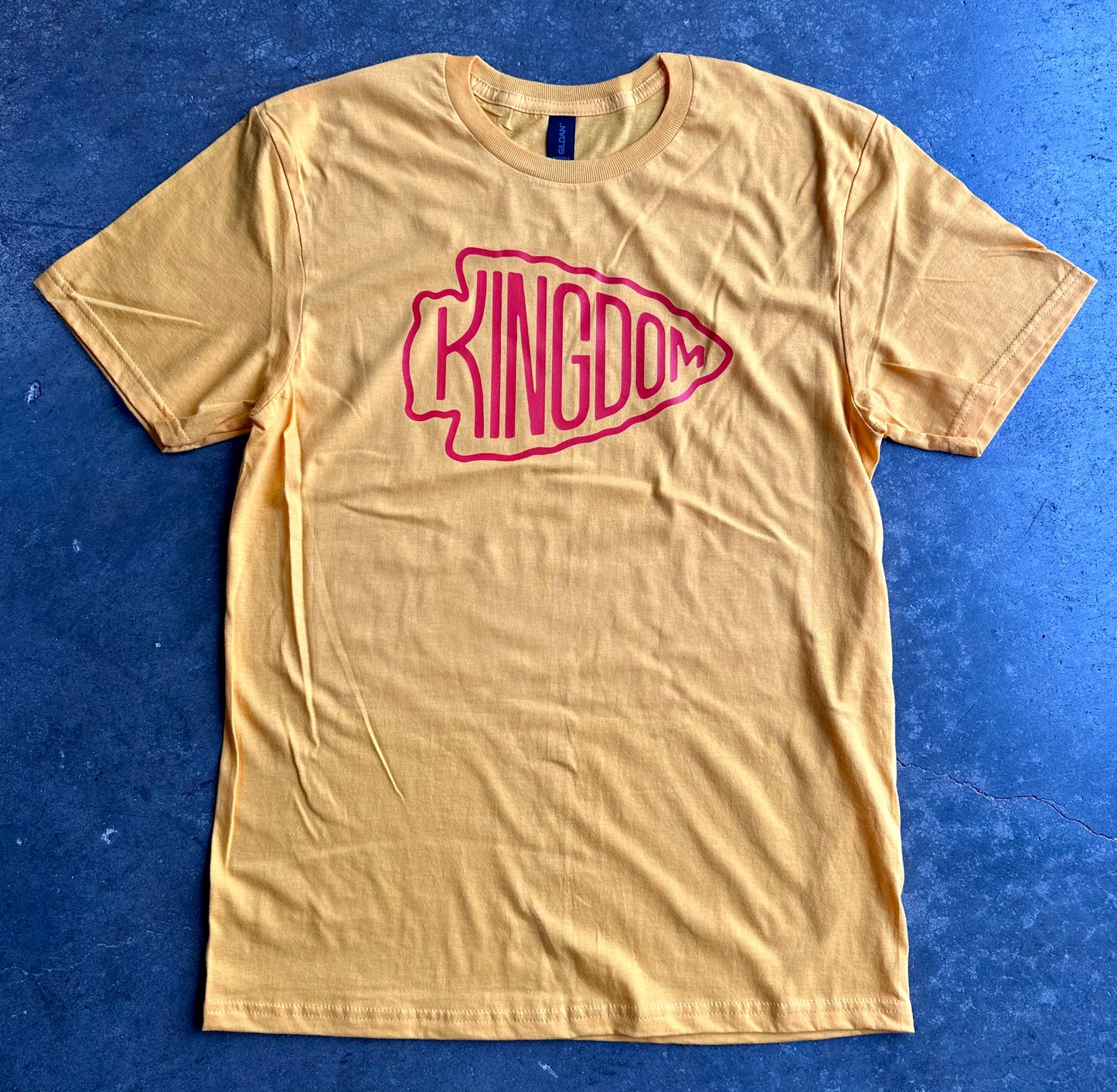 Kingdom Arrowhead KC - Kansas City Super Soft T-Shirt (Gold)