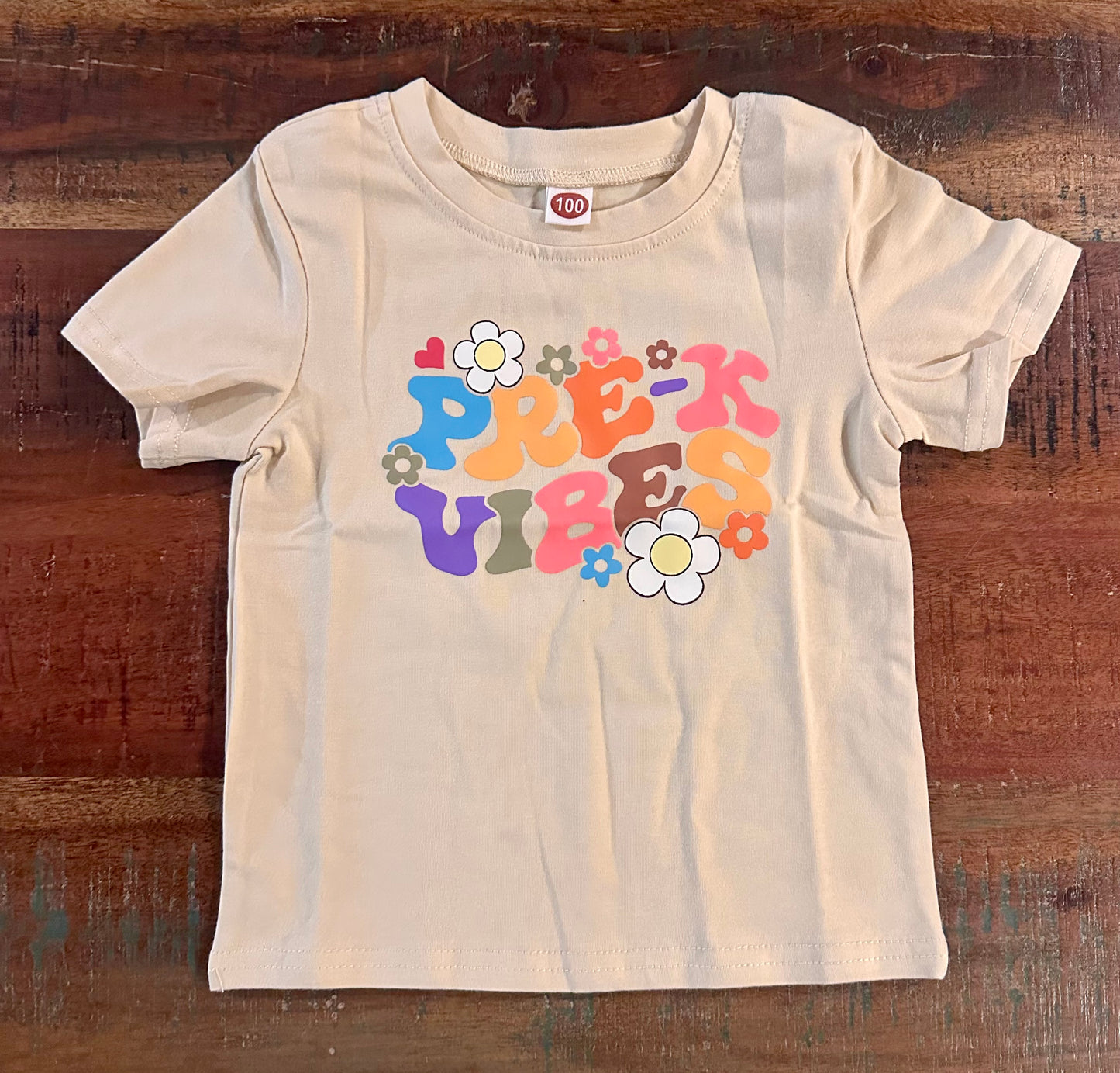 Retro PRESCHOOL Vibes Back To School Shirt For Kids (Size 3T)
