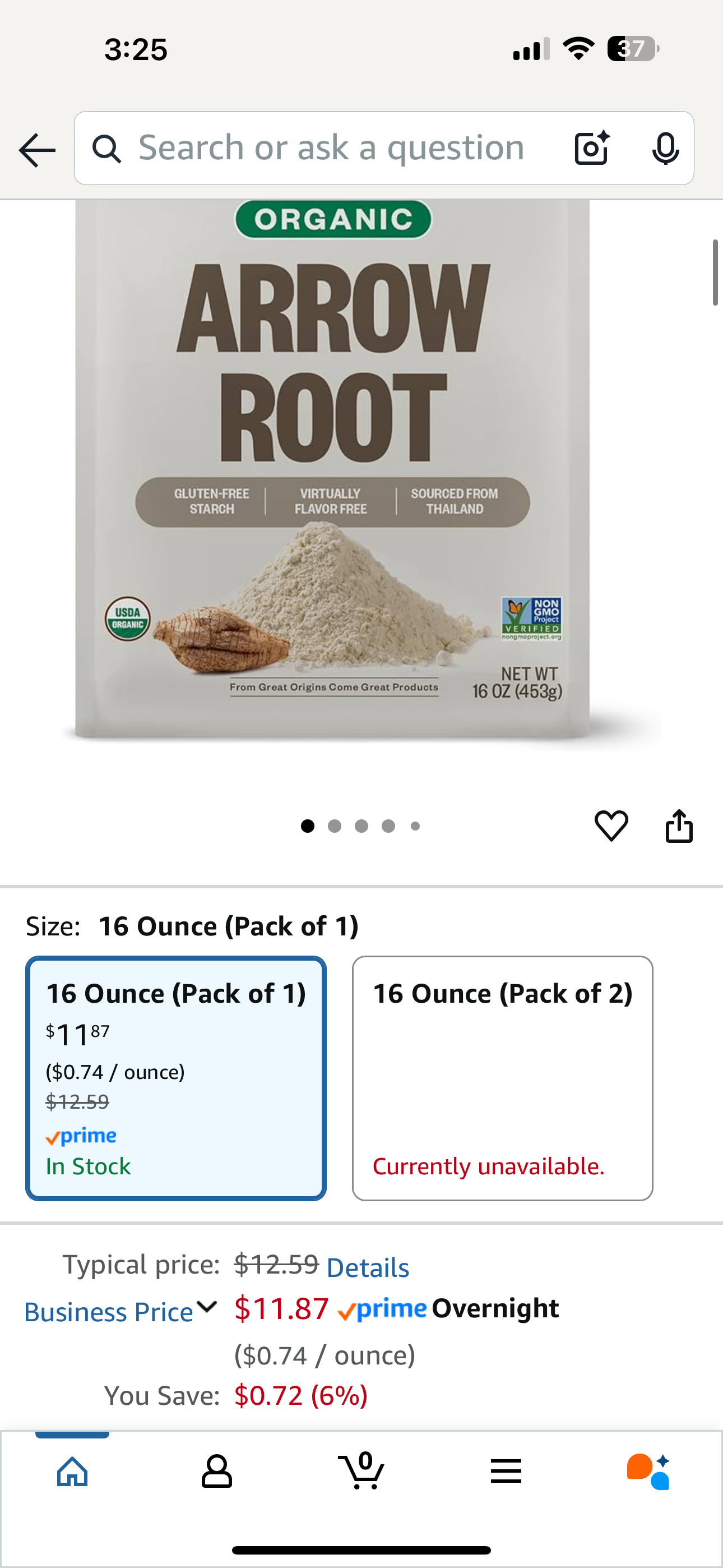Organic Arrowroot Powder