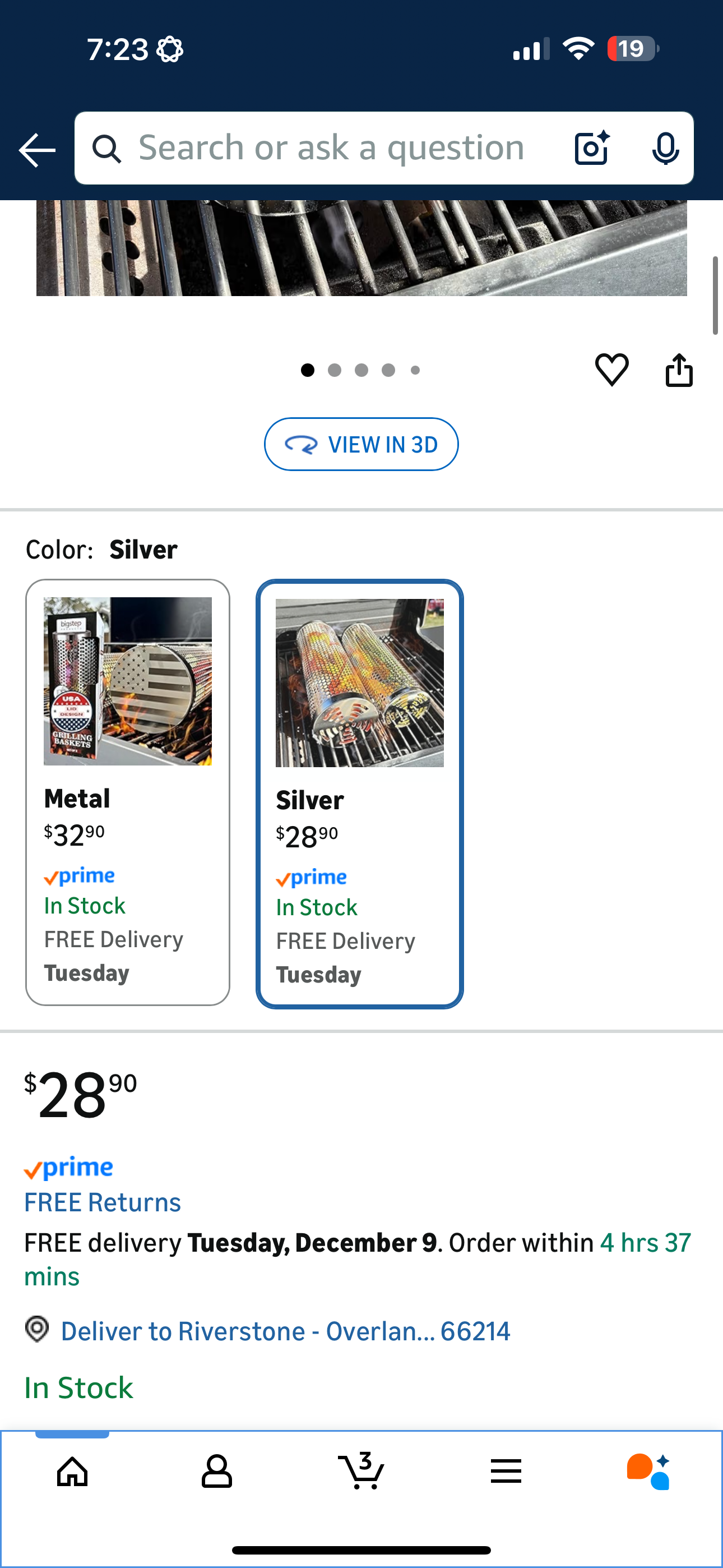 BigStep Large Heavy Duty Rolling Grill Basket for Outdoor Grill | 2 Pcs with Secure Snap-Fit Lock | Grilling Gifts for Men | Grilling Accessories BBQ Accessories | Grilling Basket | Rolling Basket