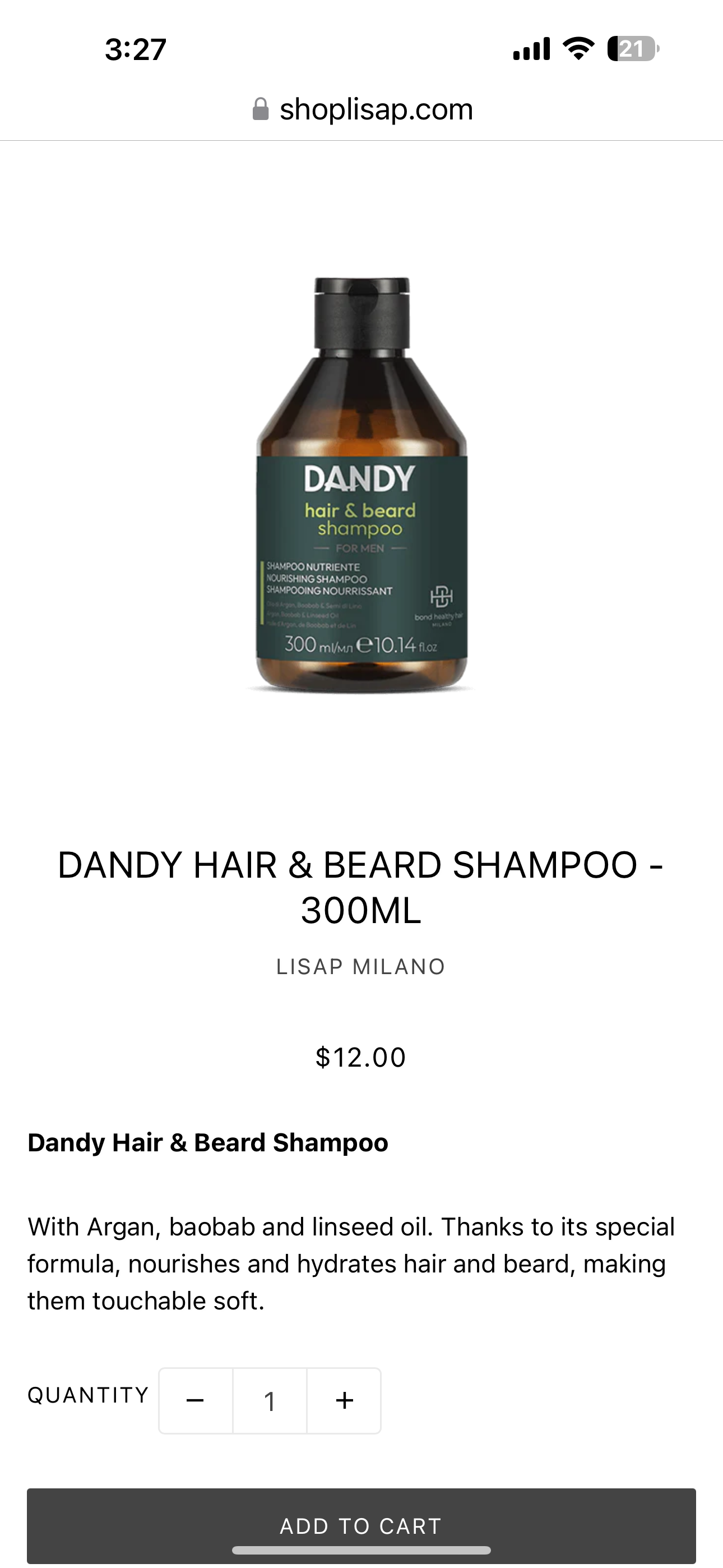 Dandy Hair & Beard Shampoo – Nourishes and Hydrates while Cleansing