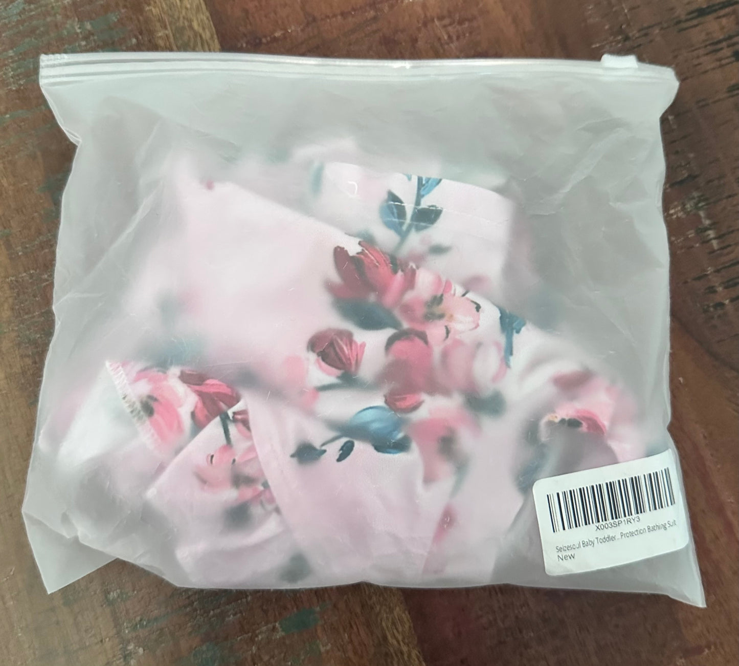 Toddlers Swim Outfit, Floral Summer Long Sleeve With Snaps (Size 6-12Months)