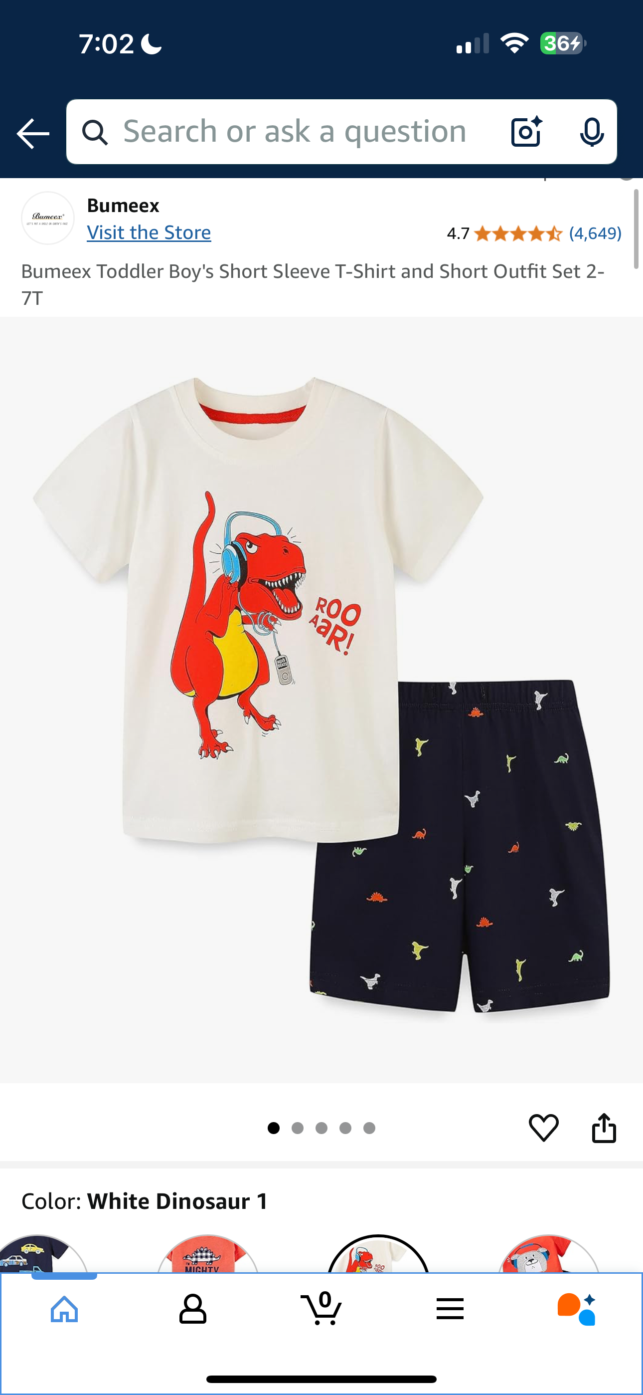 Bumeex Toddler Boy's Short Sleeve T-Shirt and Short Outfit Set 7T
