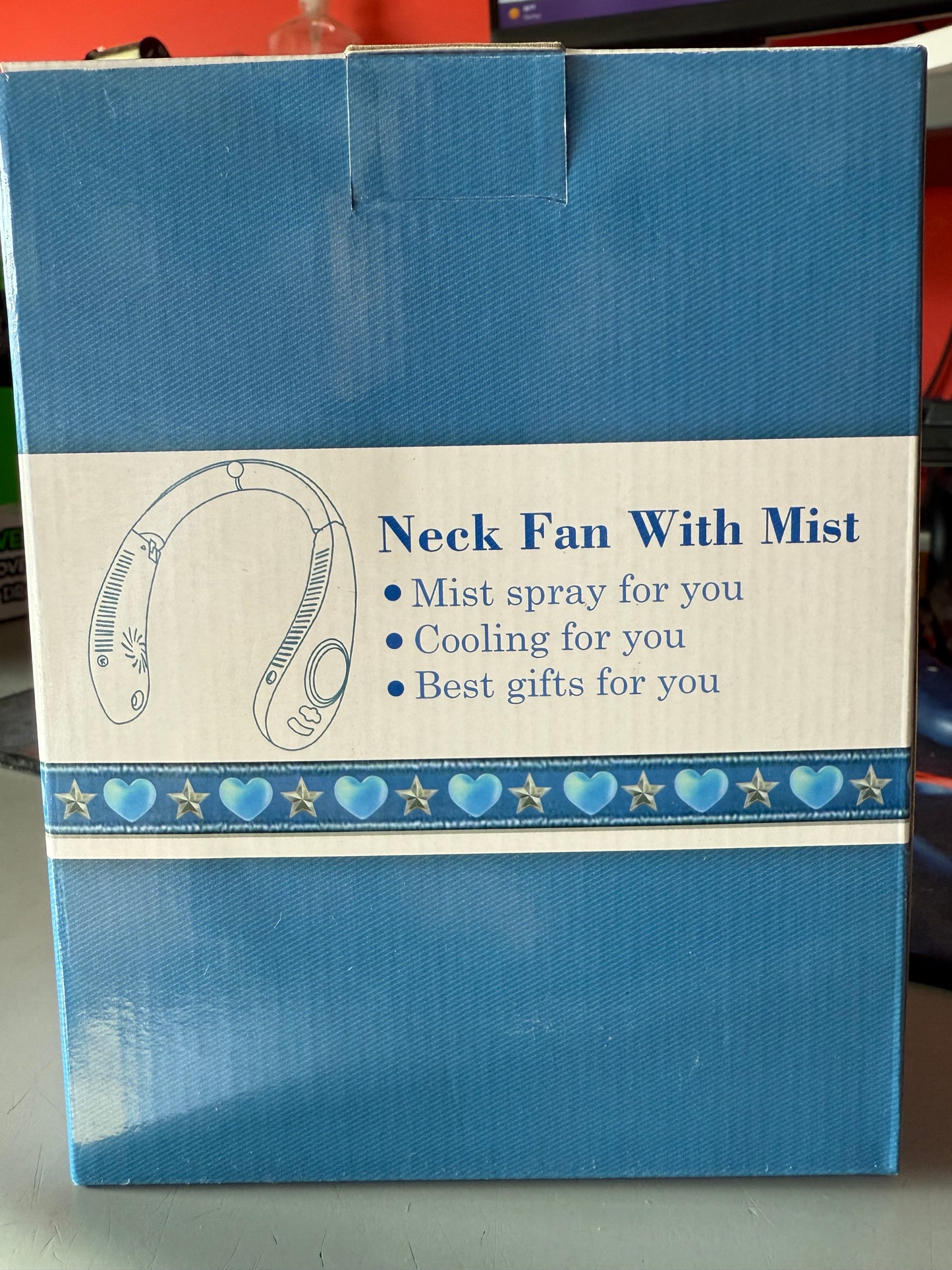 Misting Fan Neck Fans that Blow Cold Air-Foldable Fan with Water Spray Misting,Rechargeable Battery Neck Fan, Pink